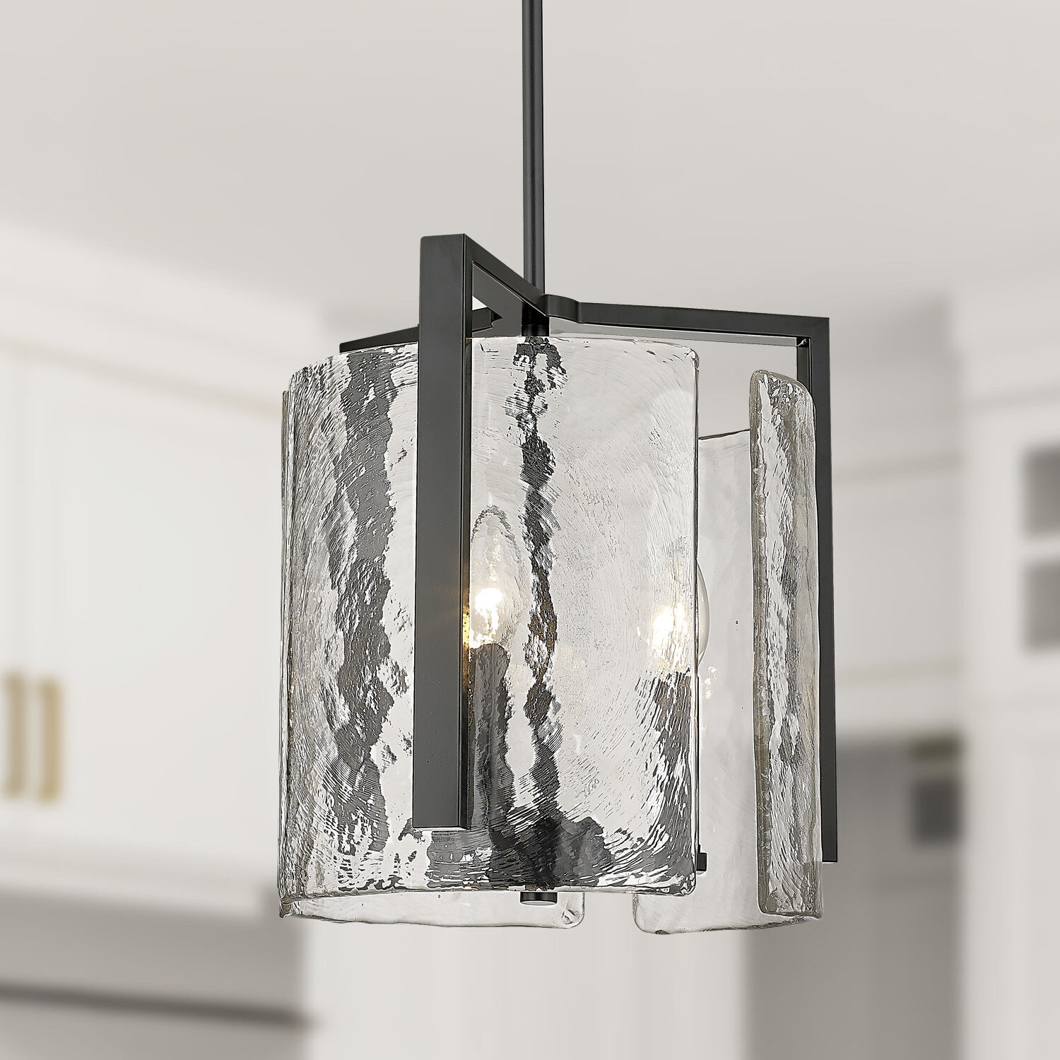 Aenon 3 Light 16.5 inch Matte Black Semi-Flush Mount Ceiling Light