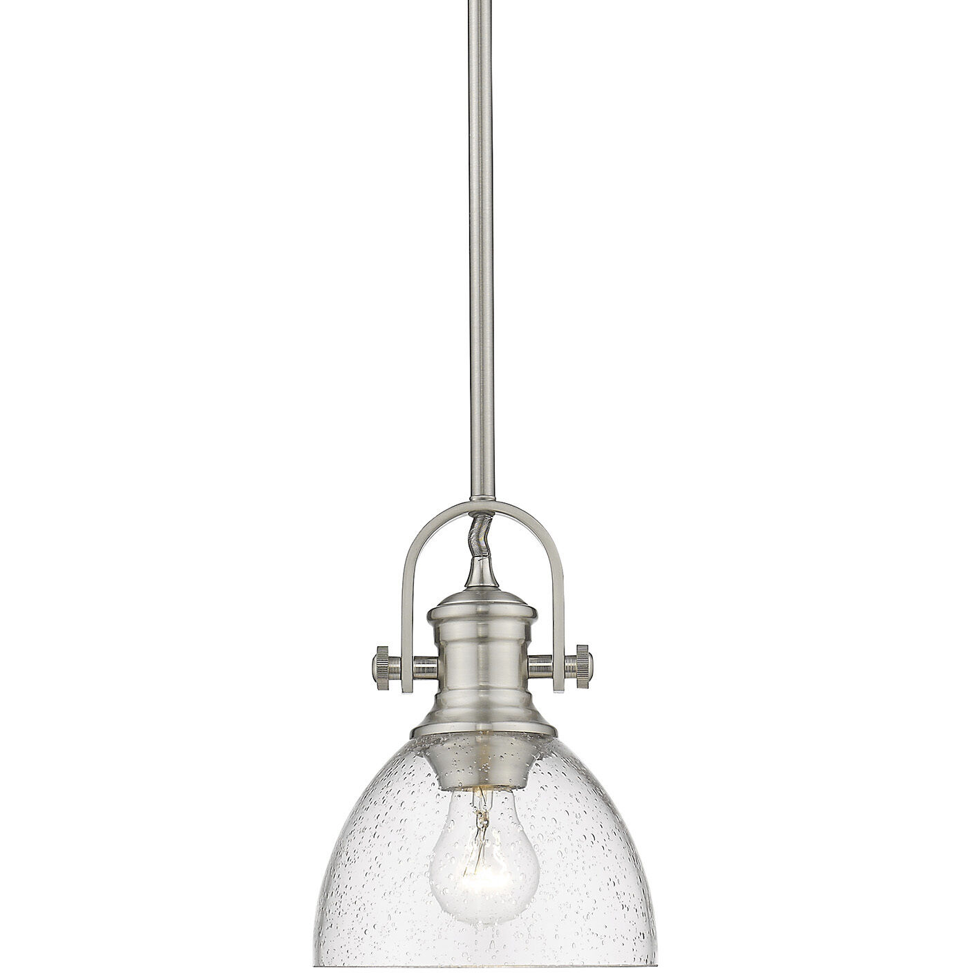 Yep Hines 1 Light 6.88 inch Pewter Pendant Ceiling Light in Seeded Glass