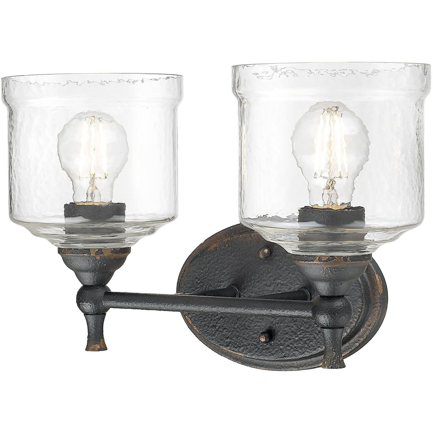 Keating Vanity Wall Light in Antique Black Iron