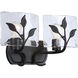 Calla 2 Light 14.75 inch Natural Black Vanity Light Wall Light