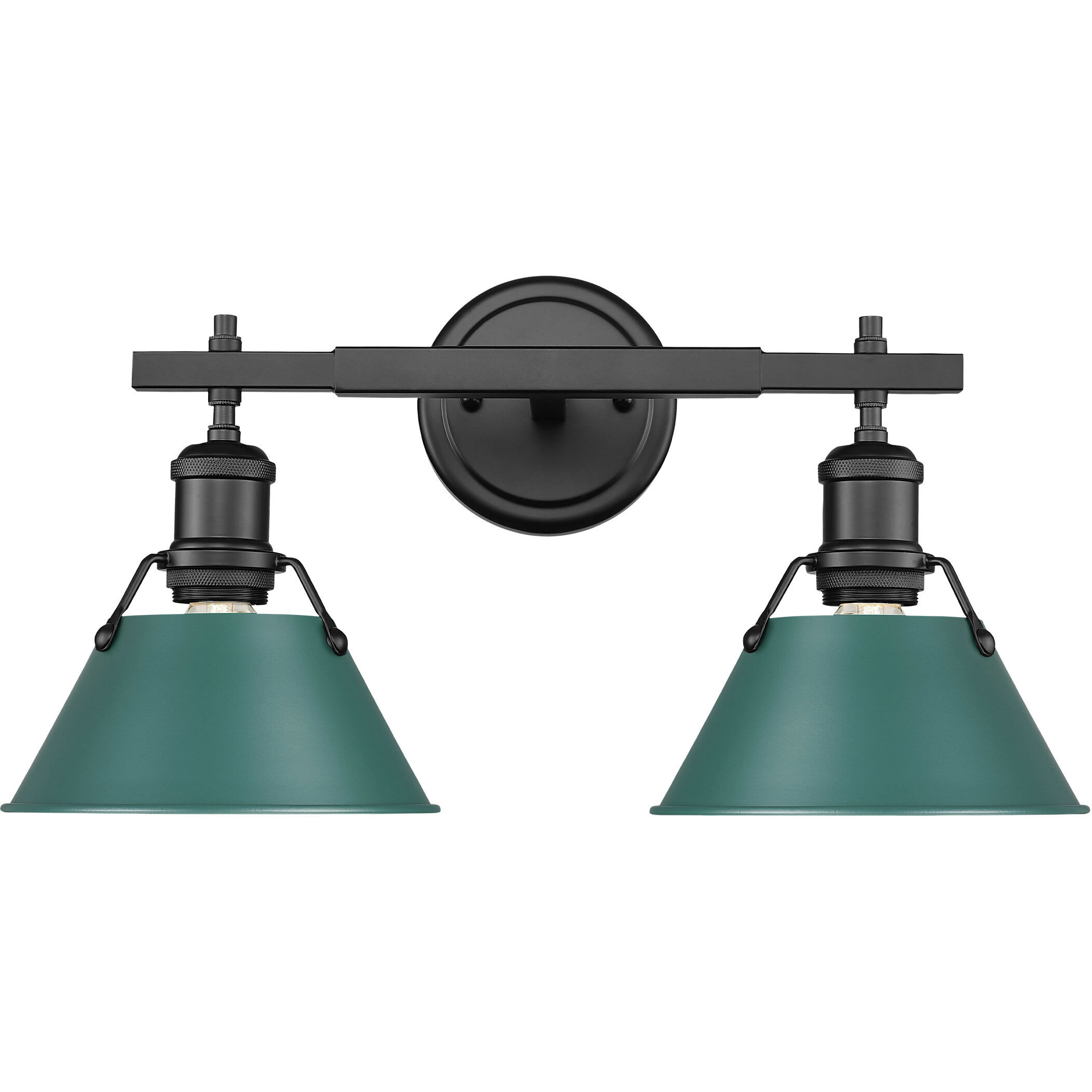 Yep Orwell Vanity Wall Light in Matte Black, Pine Green