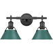 Orwell 2 Light 18.25 inch Matte Black Bath Vanity Light Wall Light in Pine Green