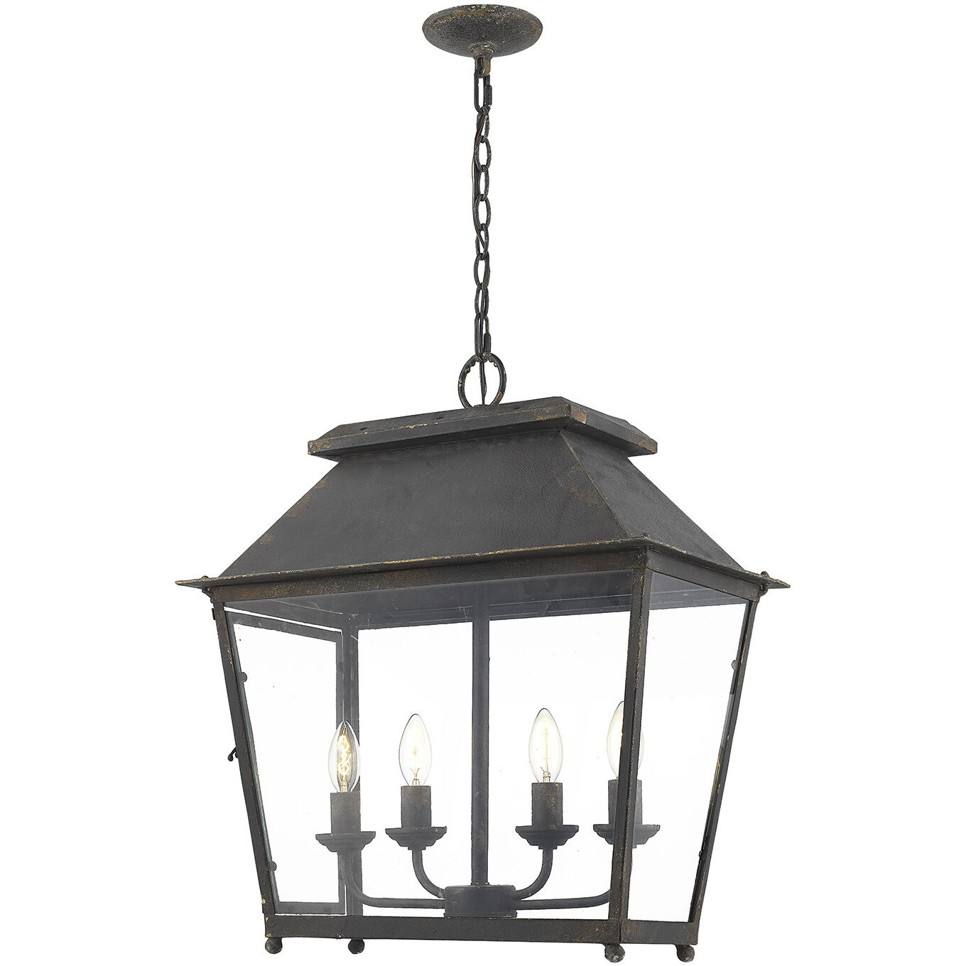 Abingdon Pendant Ceiling Light in Antique Black Iron