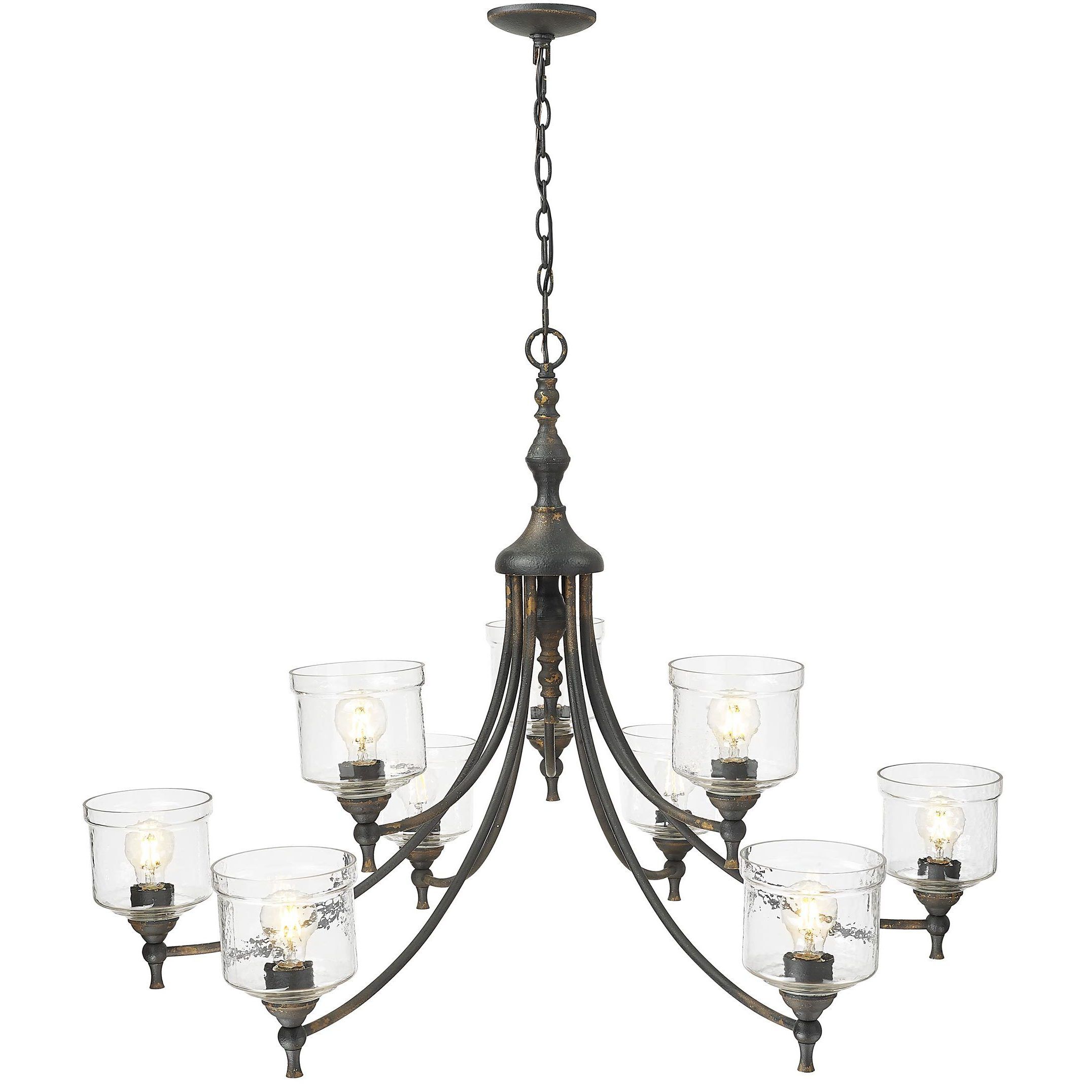 Keating 44 inch 60.00 watt Antique Black Iron Chandelier Ceiling Light