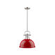 Duncan 1 Light 14 inch Pewter Pendant Ceiling Light in Red, Large
