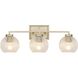 Elliott 3 Light 24.5 inch Brushed Champagne Bronze Vanity Light Wall Light in Ribbed Clear