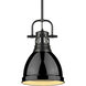 Yep Duncan 1 Light 8.88 inch Matte Black Pendant Ceiling Light, Small