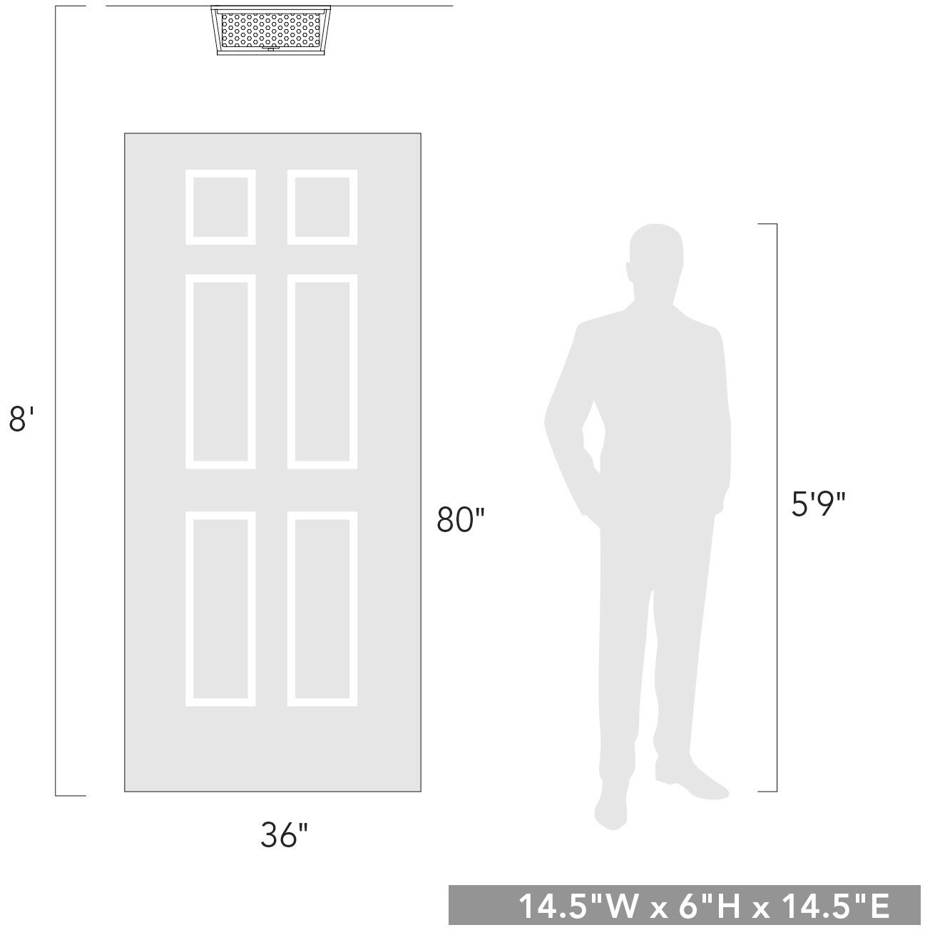 Mercer 2 Light 14.5 inch Matte Black Flush Mount Ceiling Light in Matte Black/Matte Black, Damp