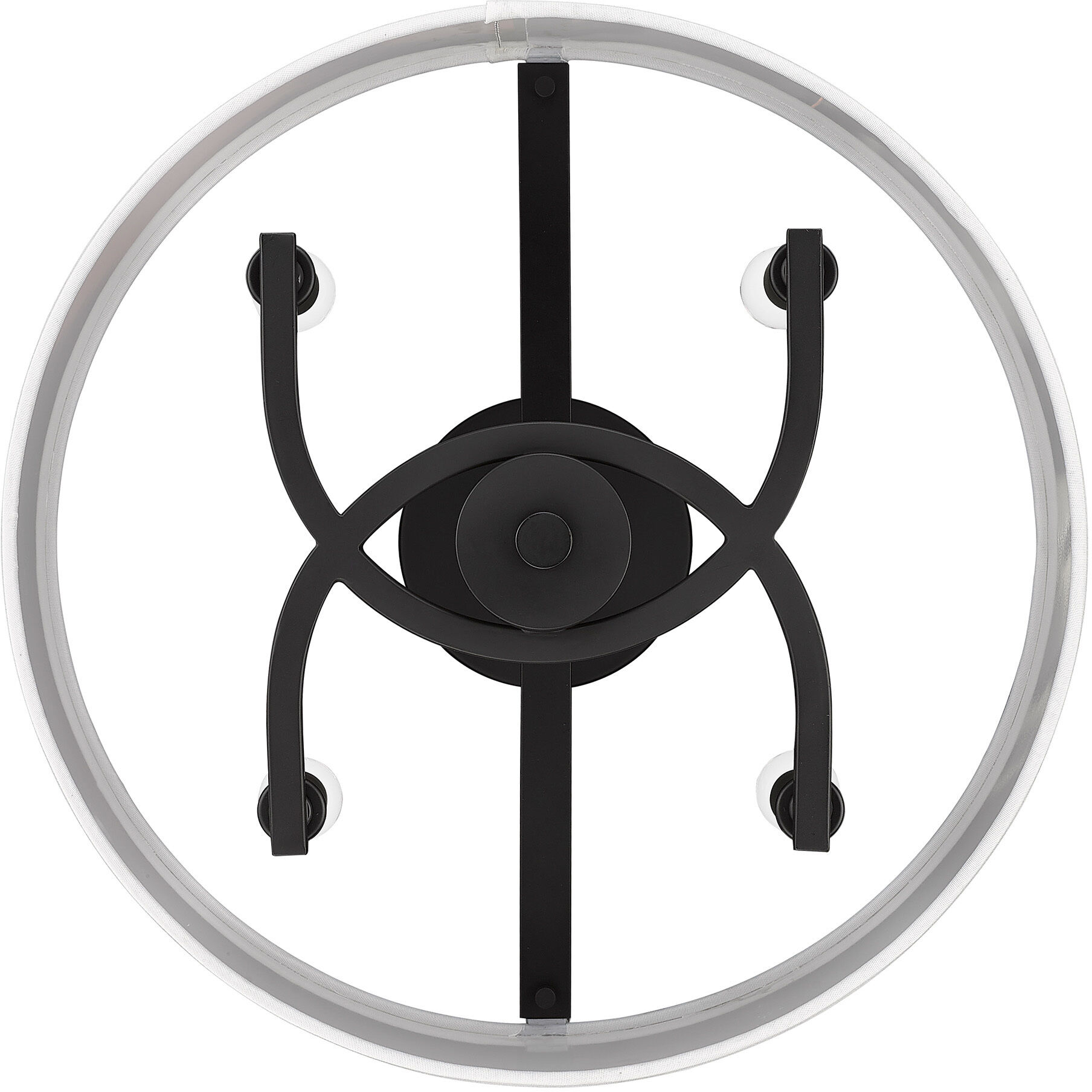 Eliana 4 Light 15.5 inch Matte Black Semi-Flush Mount Ceiling Light