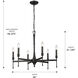 Landon 6 Light 26 inch Matte Black Chandelier Ceiling Light