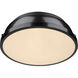 Yep Duncan 2 Light 14 inch Matte Black Flush Mount Ceiling Light, Damp