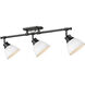Duncan 3 Light 6.5 inch Matte Black Semi-Flush Track Light Ceiling Light in Matte White, Damp