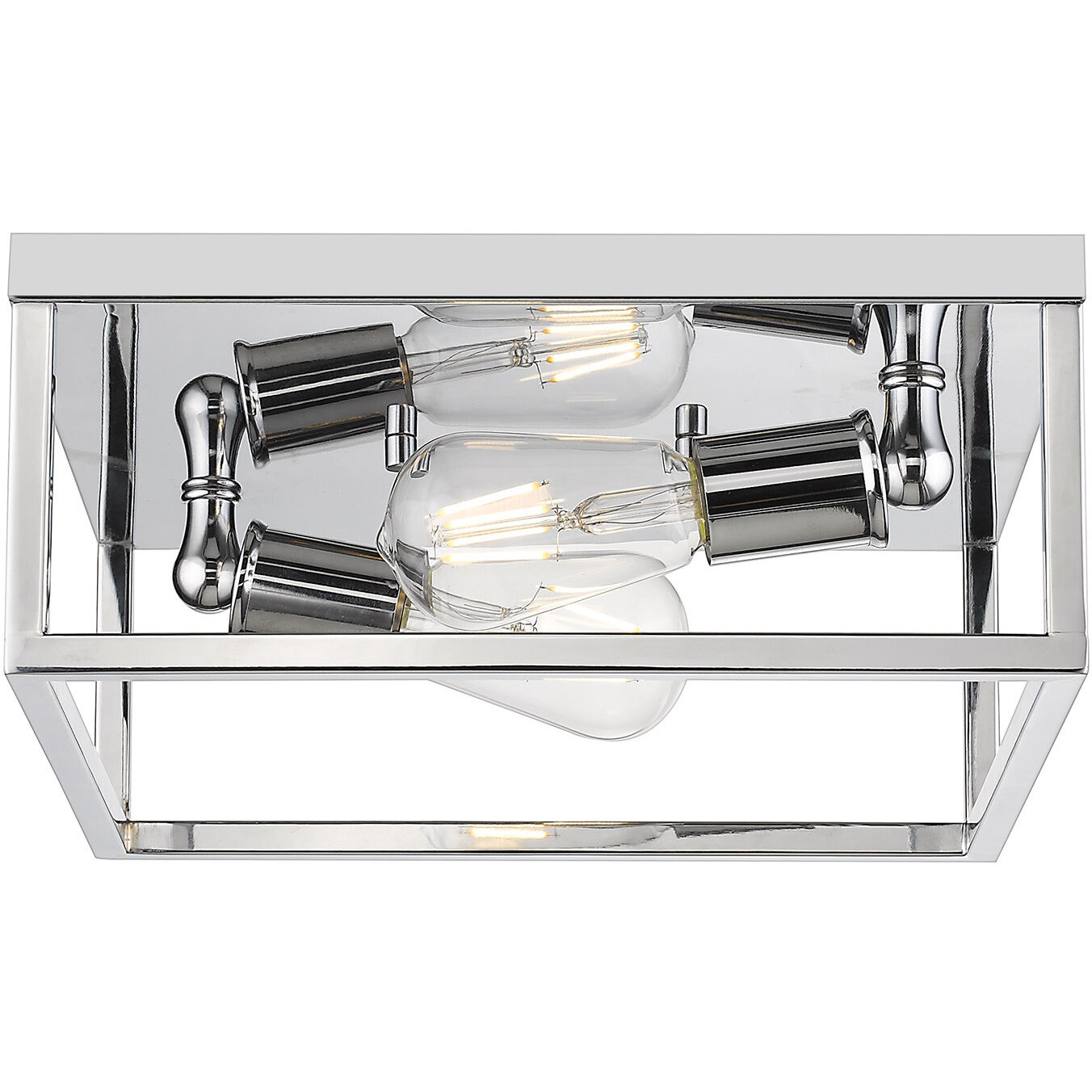 Wesson 2 Light 12 inch Chrome Flush Mount Ceiling Light