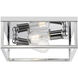 Wesson 2 Light 12 inch Chrome Flush Mount Ceiling Light