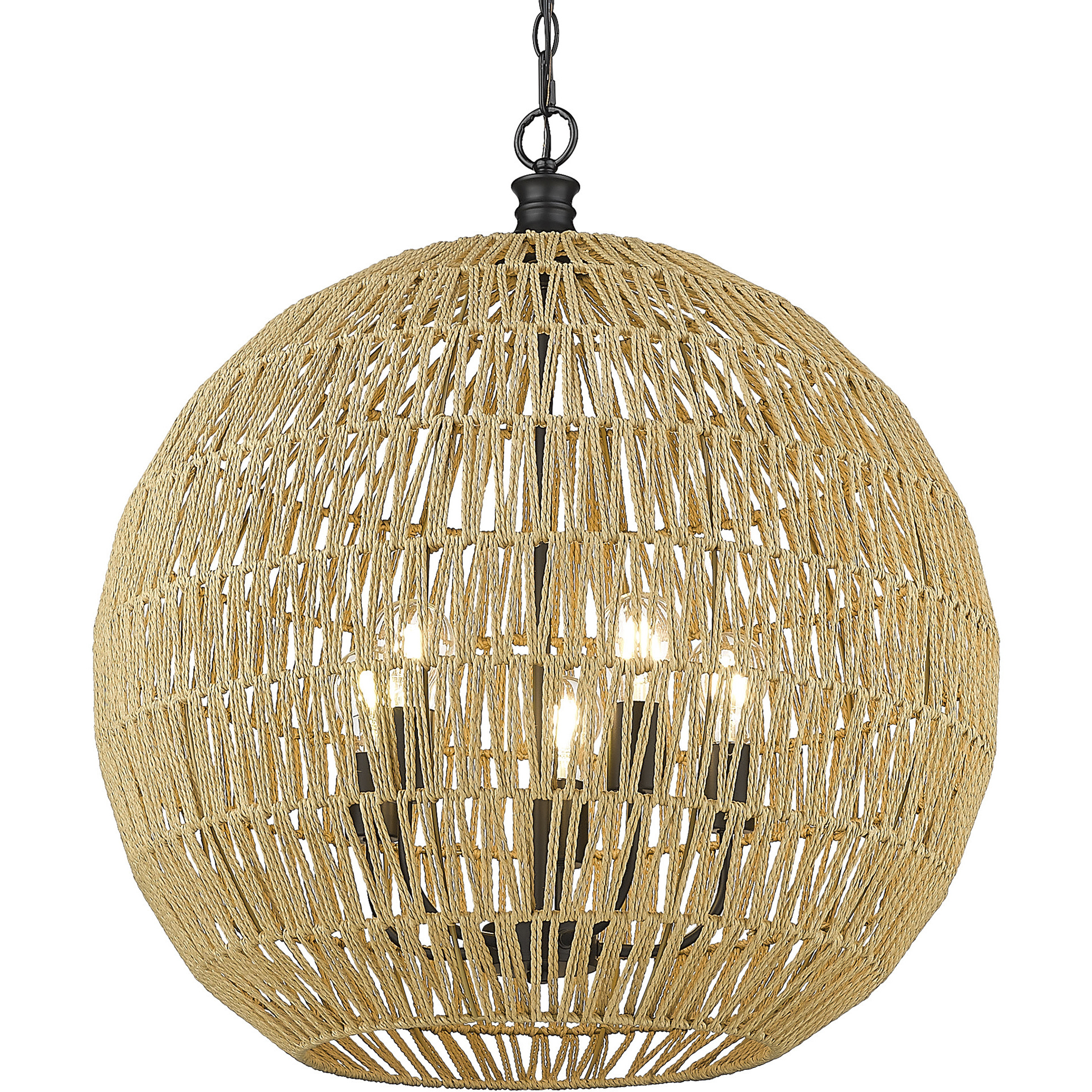 Florence 5 Light 24.88 inch Matte Black Pendant Ceiling Light