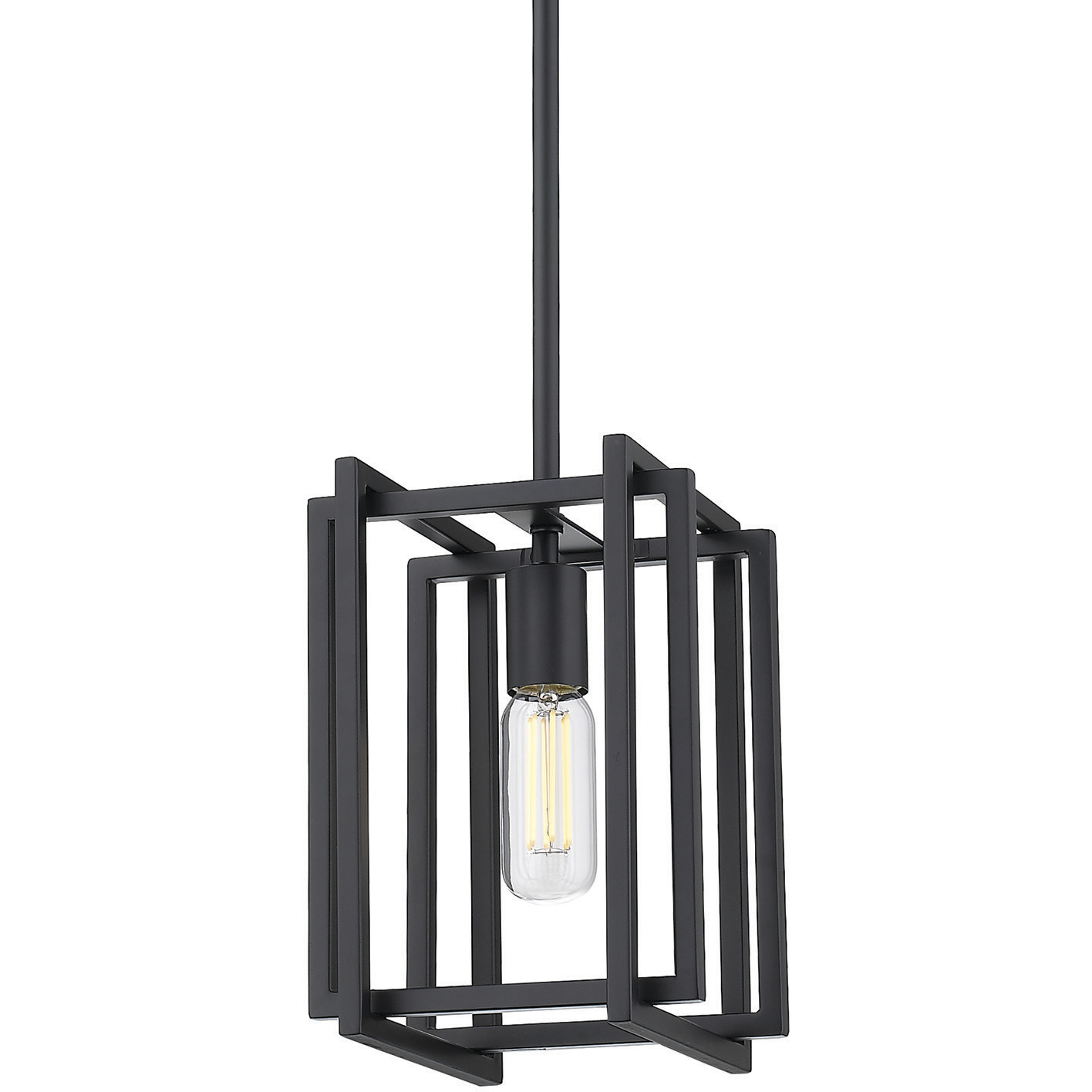 Tribeca 1 Light 7.25 inch Matte Black Pendant Ceiling Light in Matte Black/Matte Black, Damp