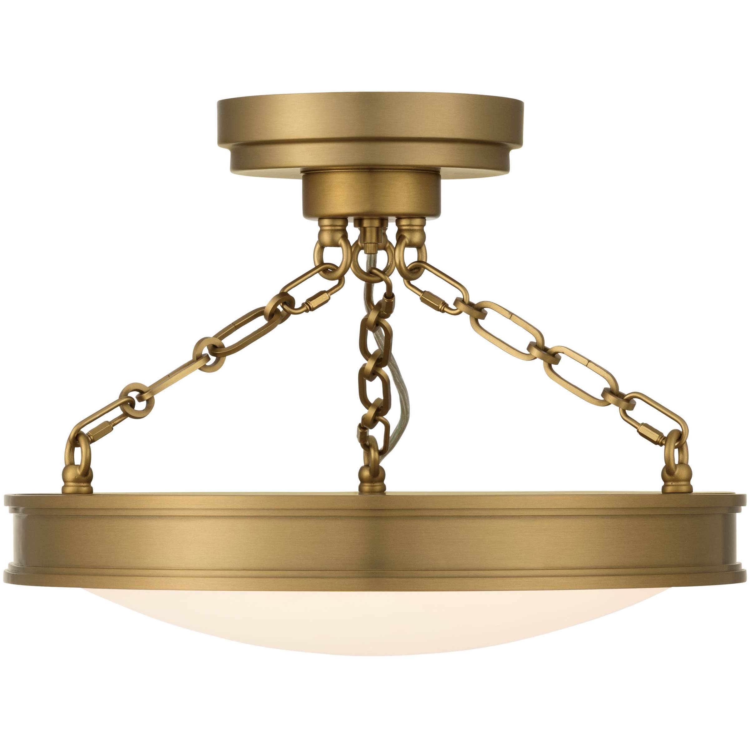 Cameron 1 Light 16.5 inch Brushed Champagne Brass Semi-Flush Mount Ceiling Light