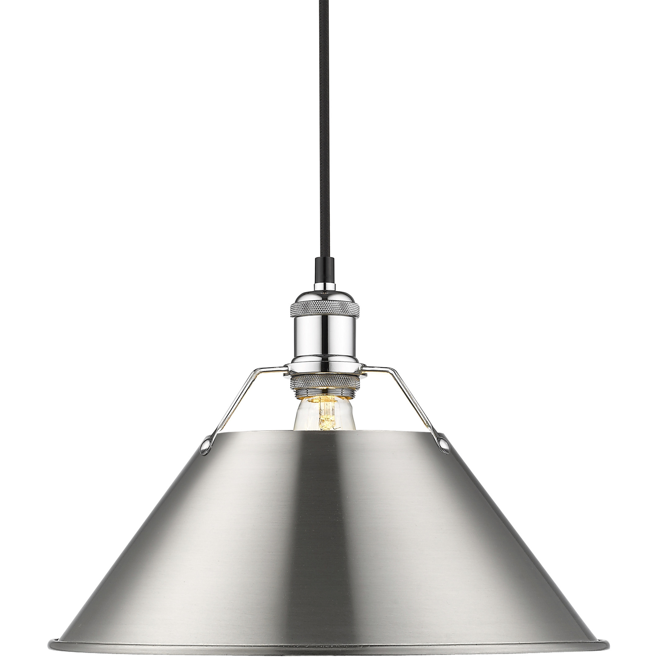 Yep Orwell 1 Light 14 inch Chrome Pendant Ceiling Light in Pewter, Large