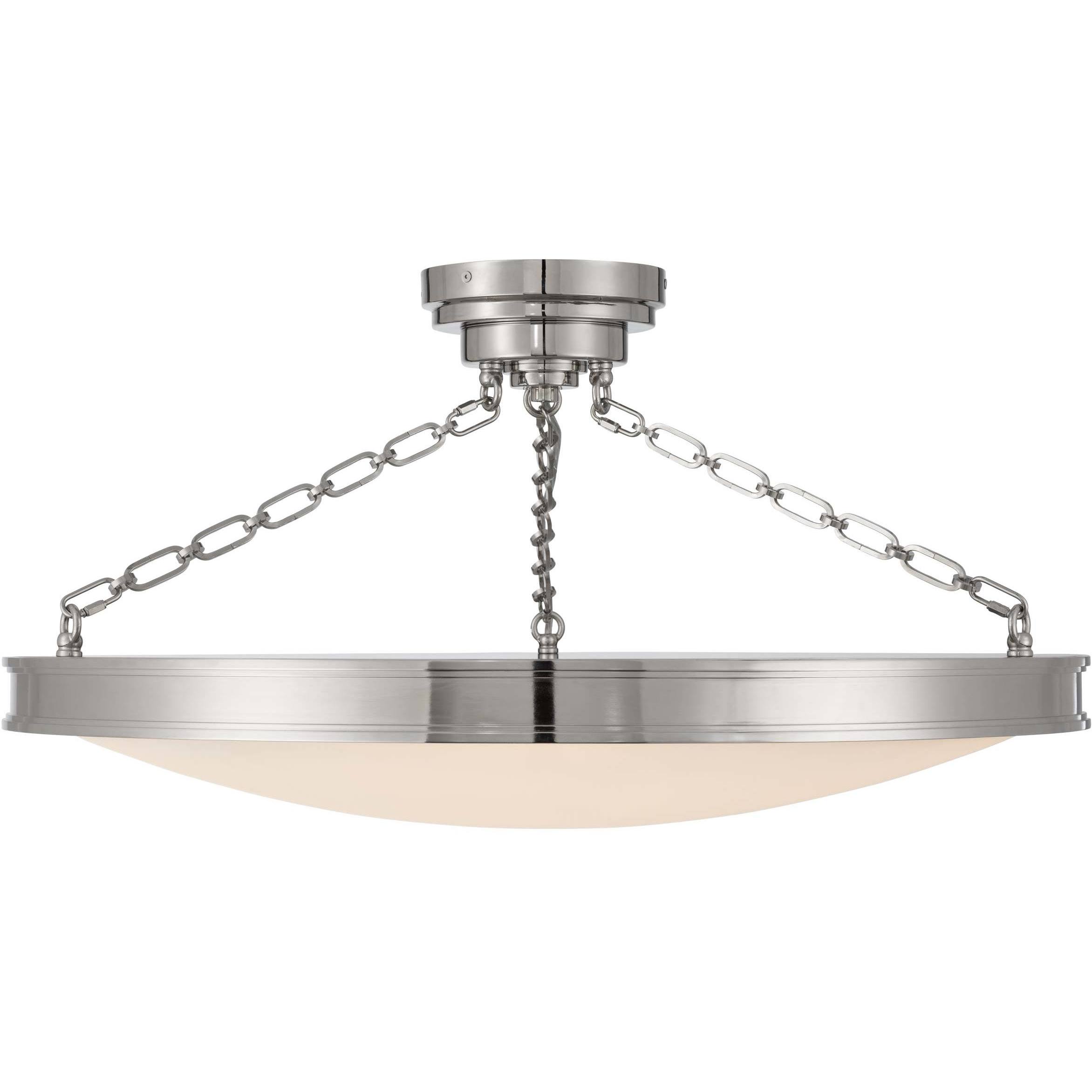 Cameron 1 Light 30 inch Polished Nickel Semi-Flush Mount Ceiling Light