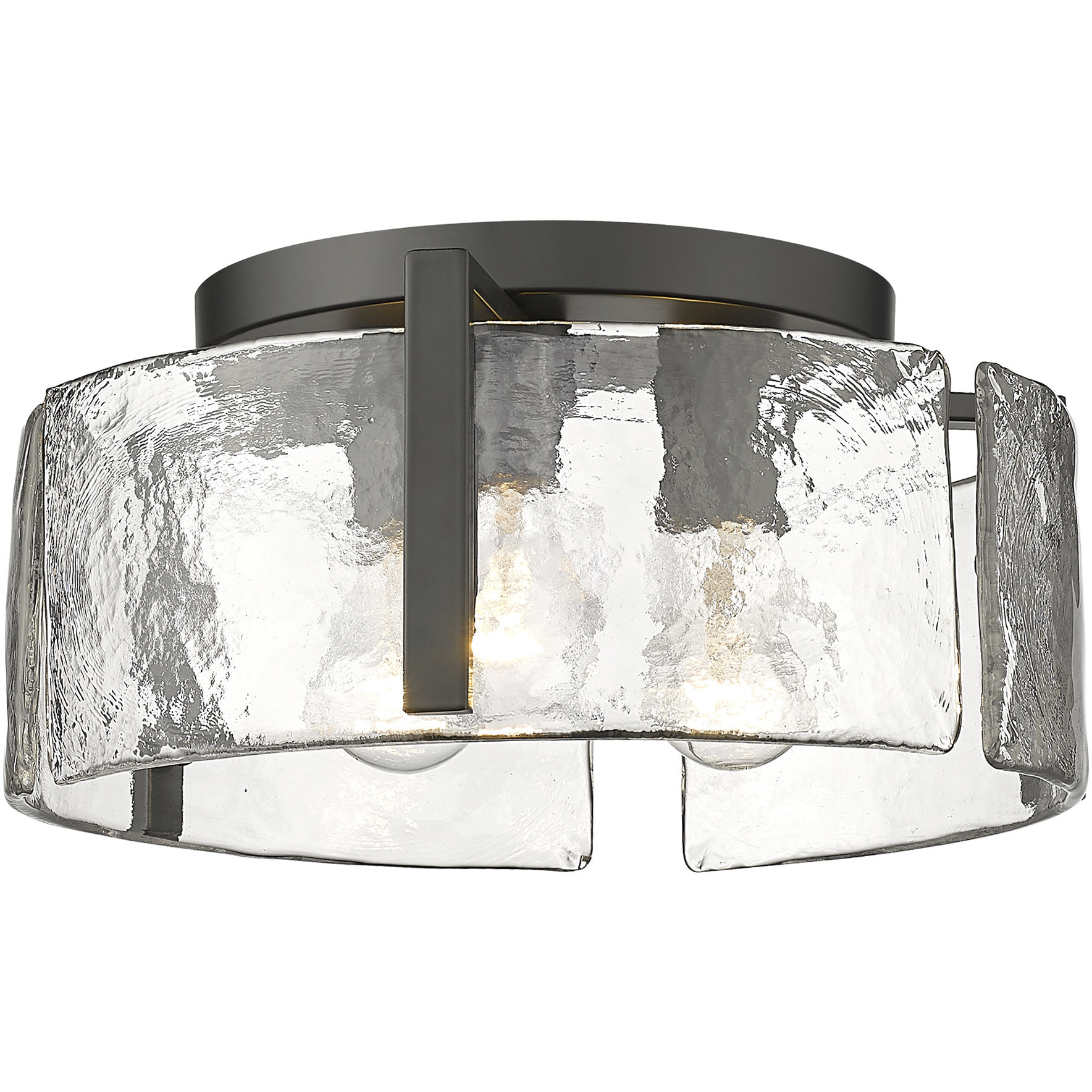 Aenon 3 Light 15 inch Matte Black Flush Mount Ceiling Light