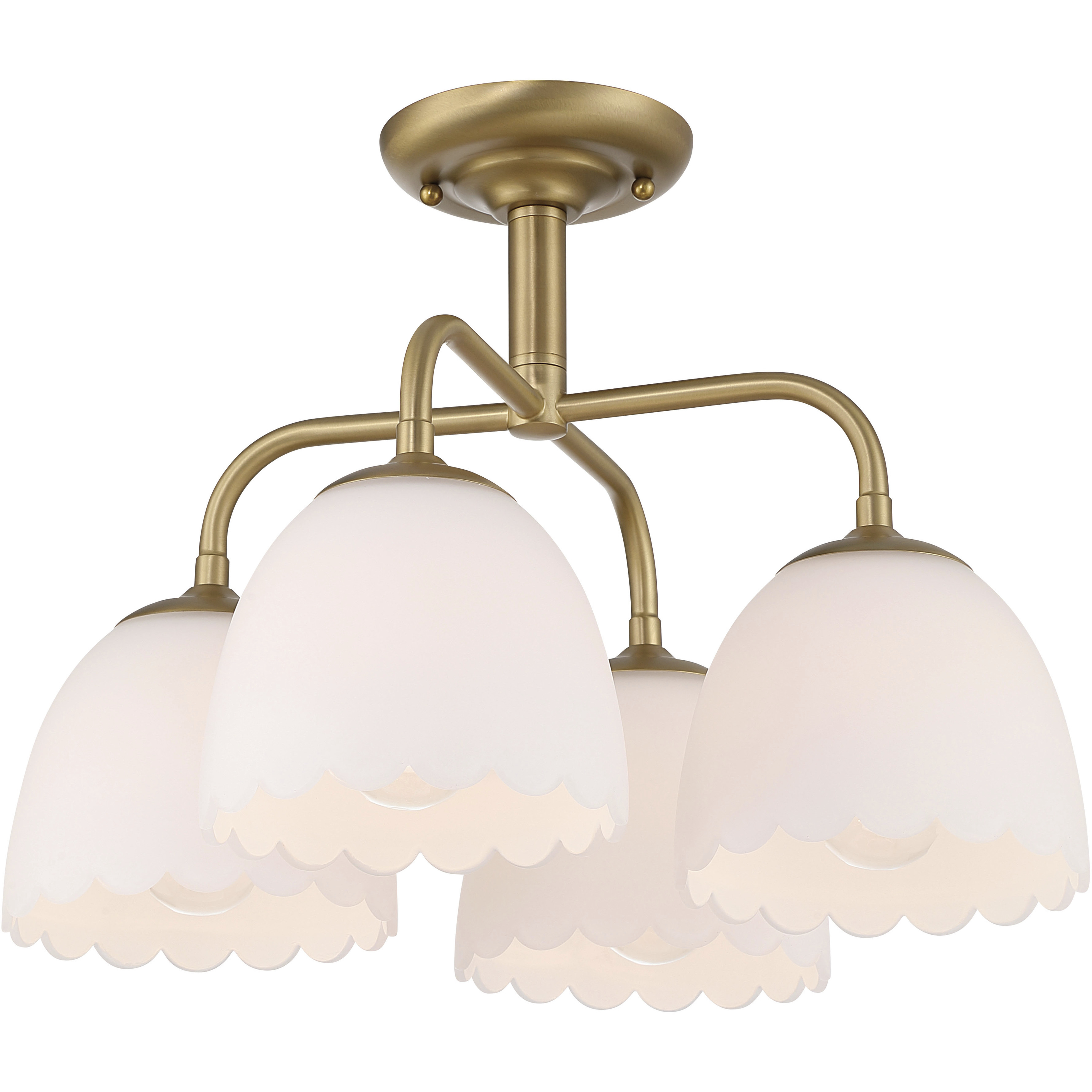 Dorinda 4 Light 18 inch Brushed Champagne Brass Semi-Flush Mount Ceiling Light