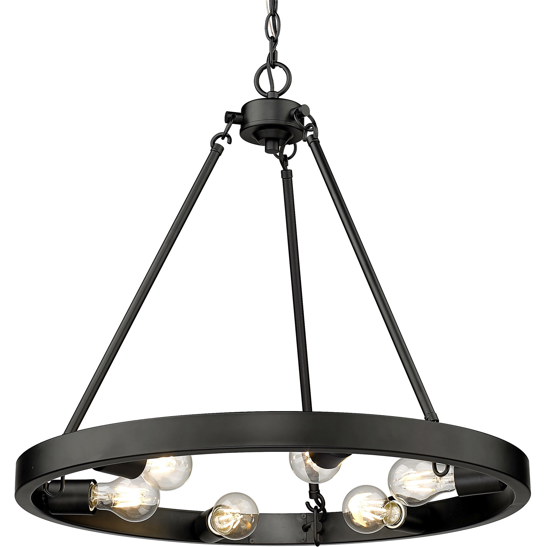 Castile 6 Light 24 inch Matte Black Chandelier Ceiling Light