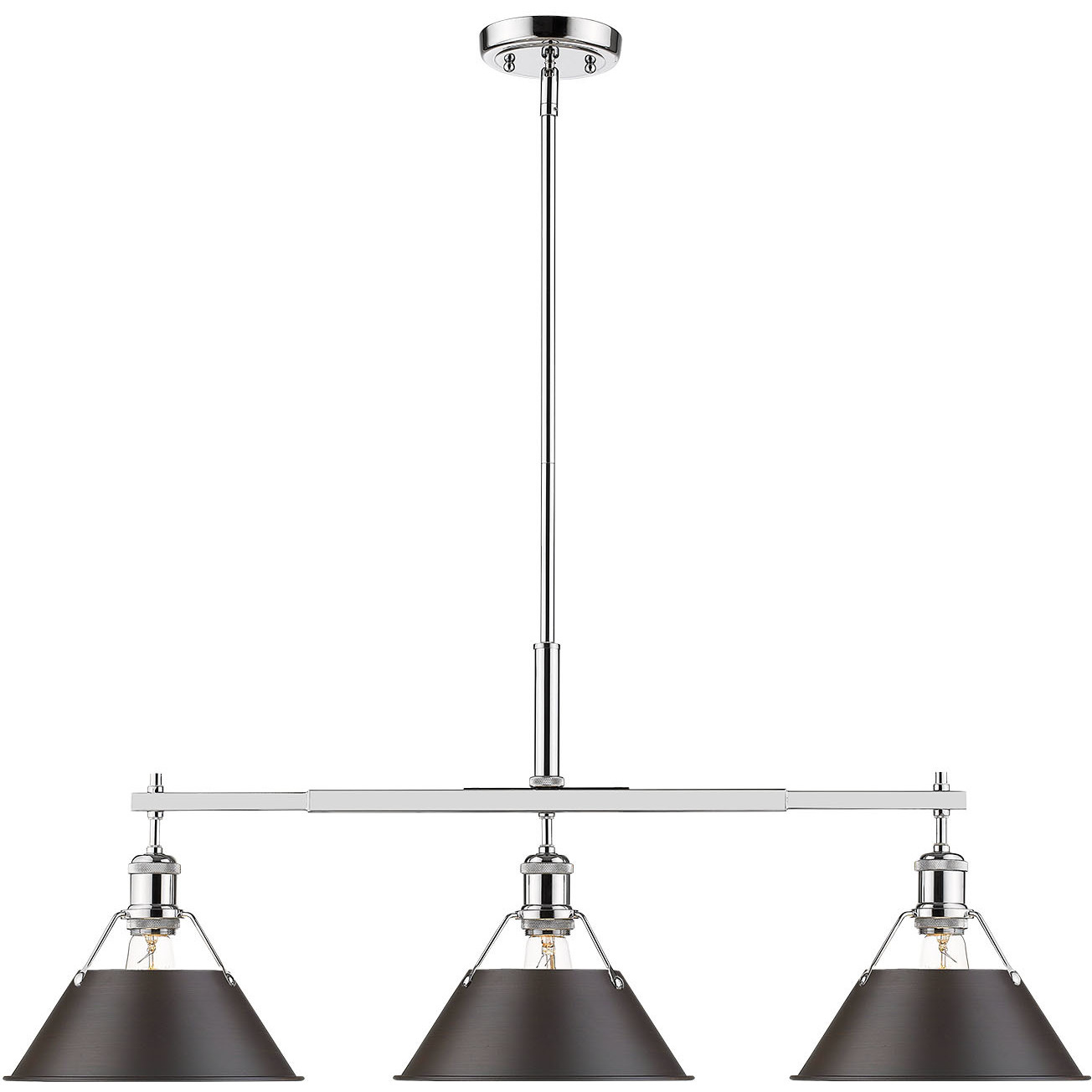 Yep Orwell Island Light Ceiling Light in Chrome, Rubbed Bronze