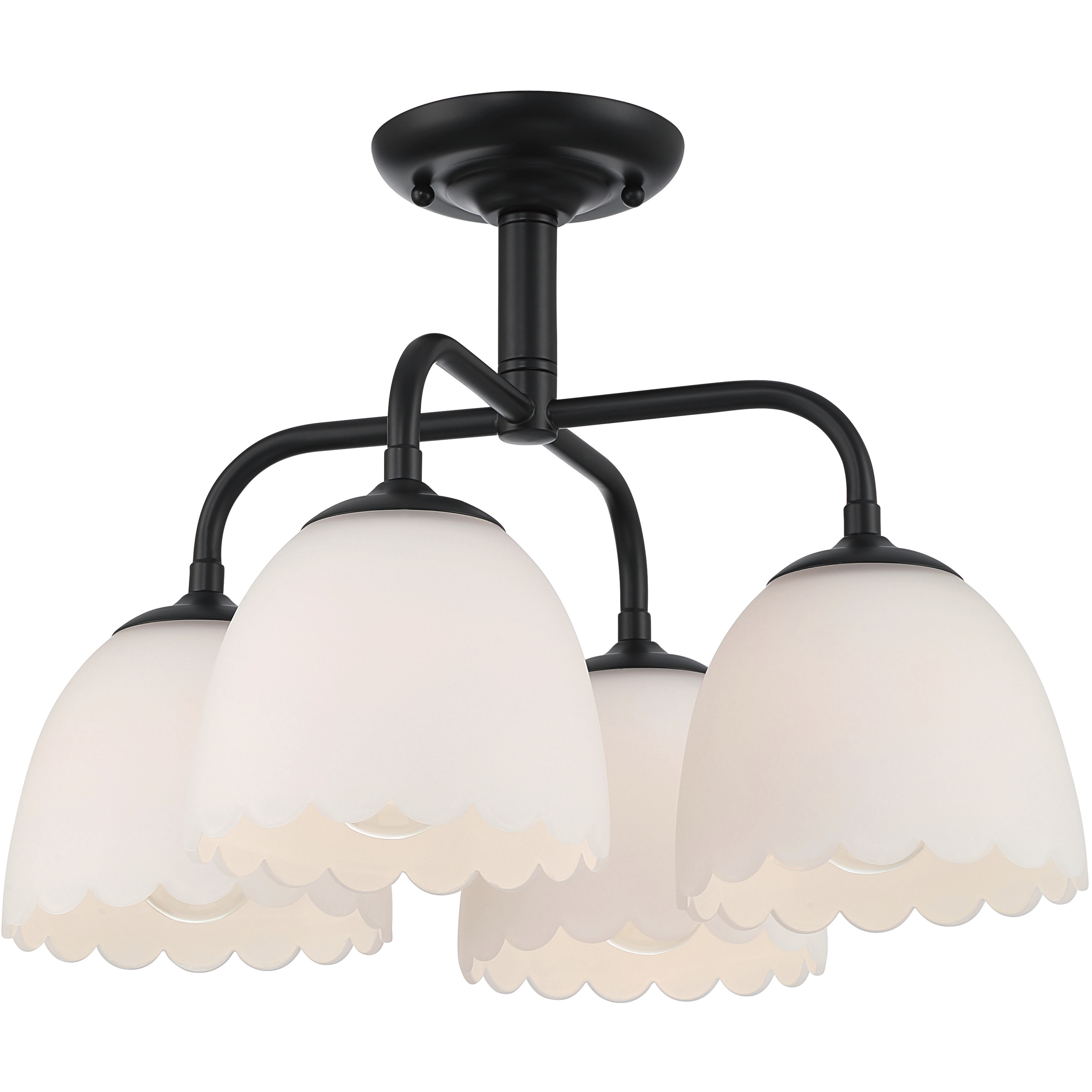 Dorinda 4 Light 18 inch Matte Black Semi-Flush Mount Ceiling Light