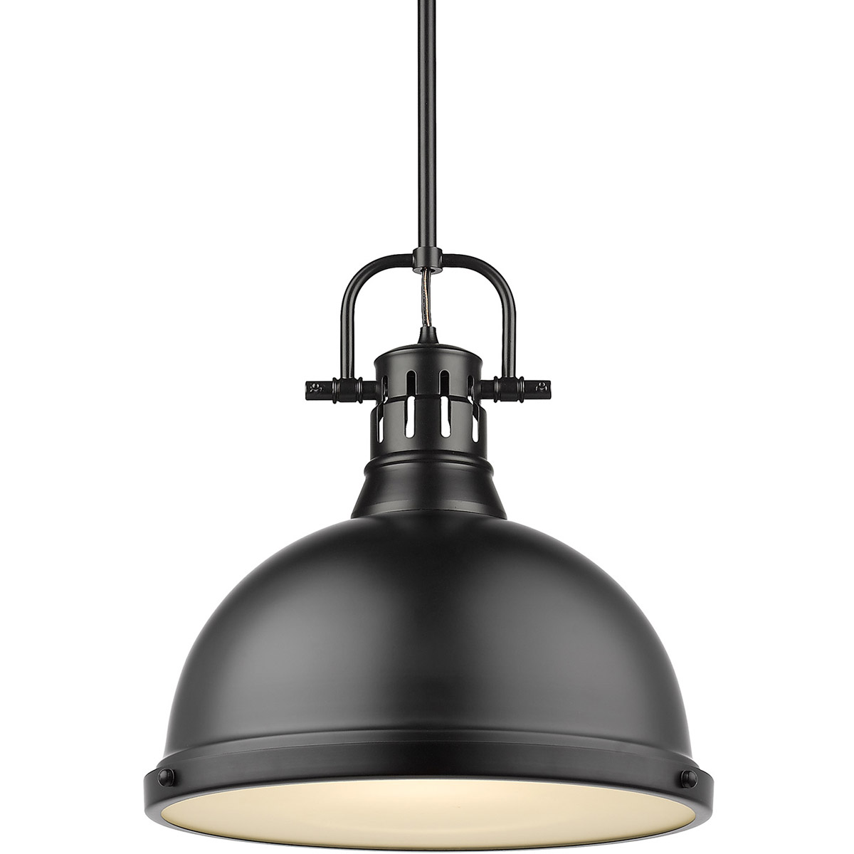 Golden Lighting 3604-L BLK-BLK Duncan 1 Light 14 inch Matte