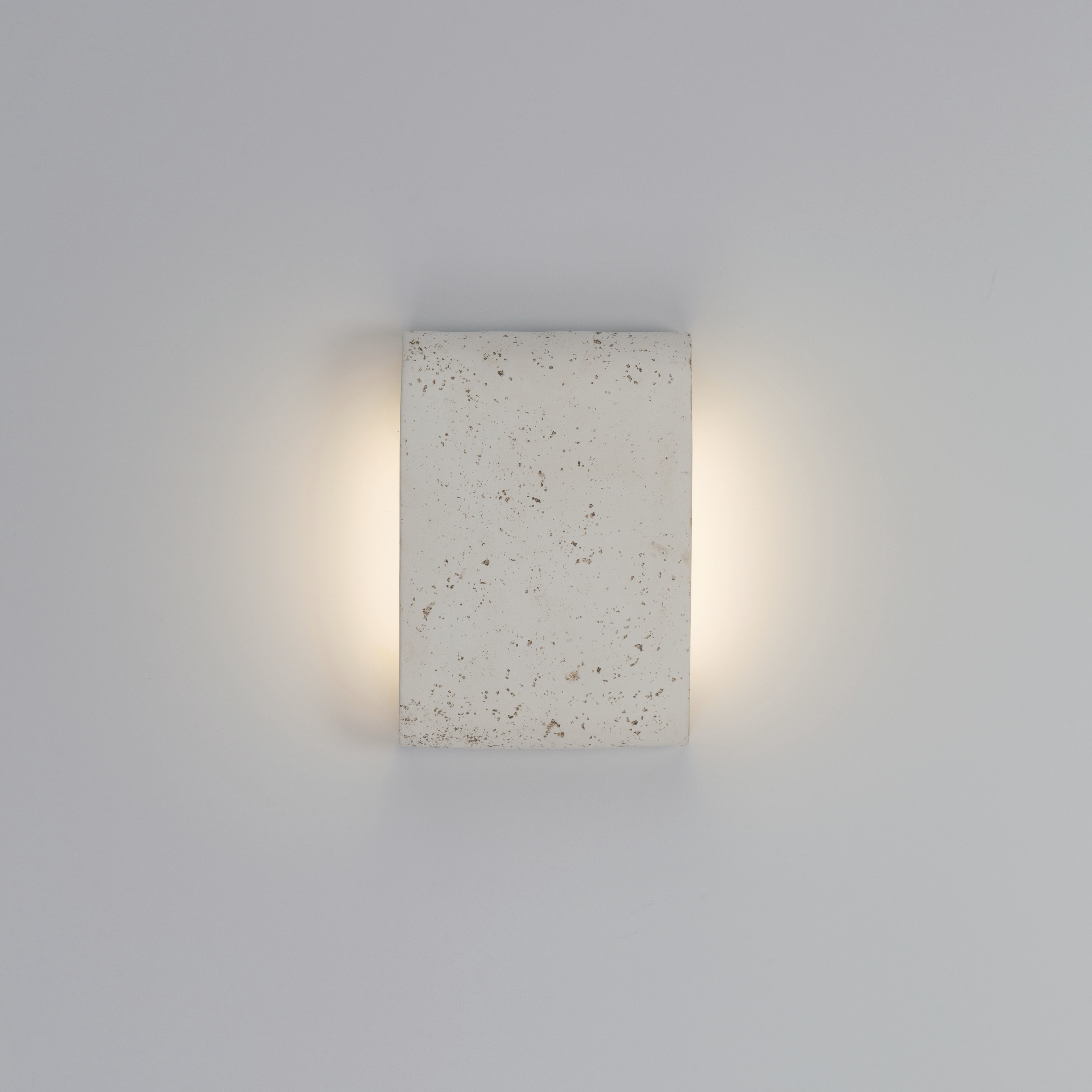 Stela 1 Light 6.25 inch White Travertine Outdoor Wall Light