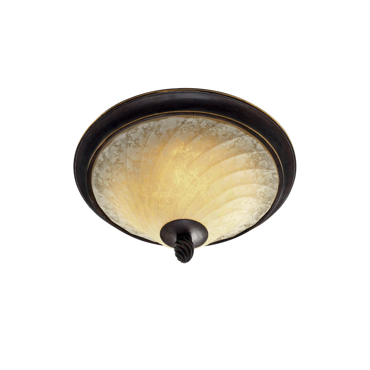 Torbellino 2 Light 14 inch Cordoban Bronze Flush Mount Ceiling Light, Damp