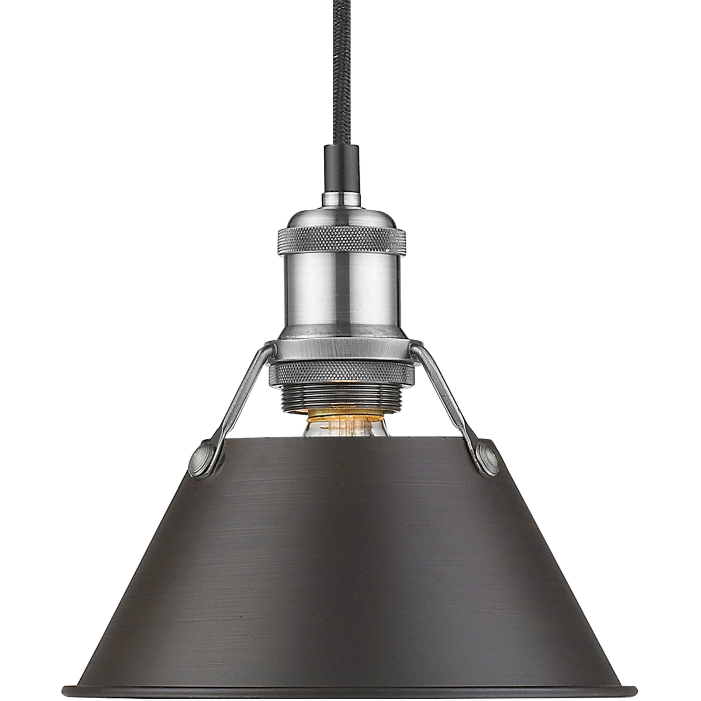 Yep Orwell 1 Light 7.5 inch Pewter Pendant Ceiling Light in Rubbed Bronze, Small