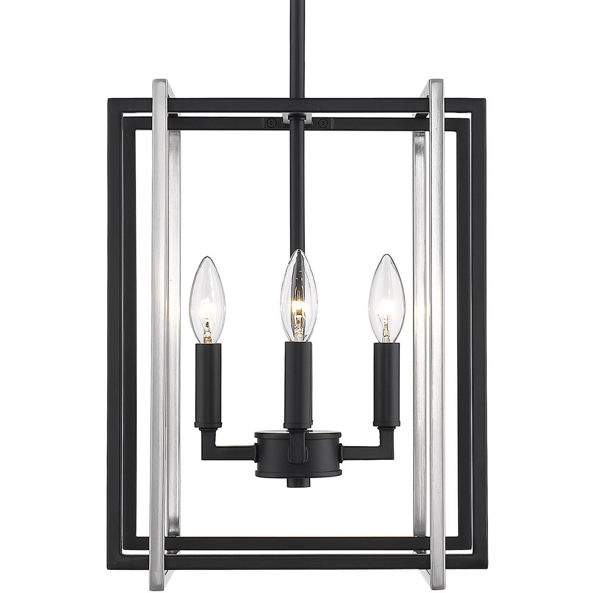 Golden Lighting 6070-4 BLK-PW Tribeca 4 Light 12 inch Matte