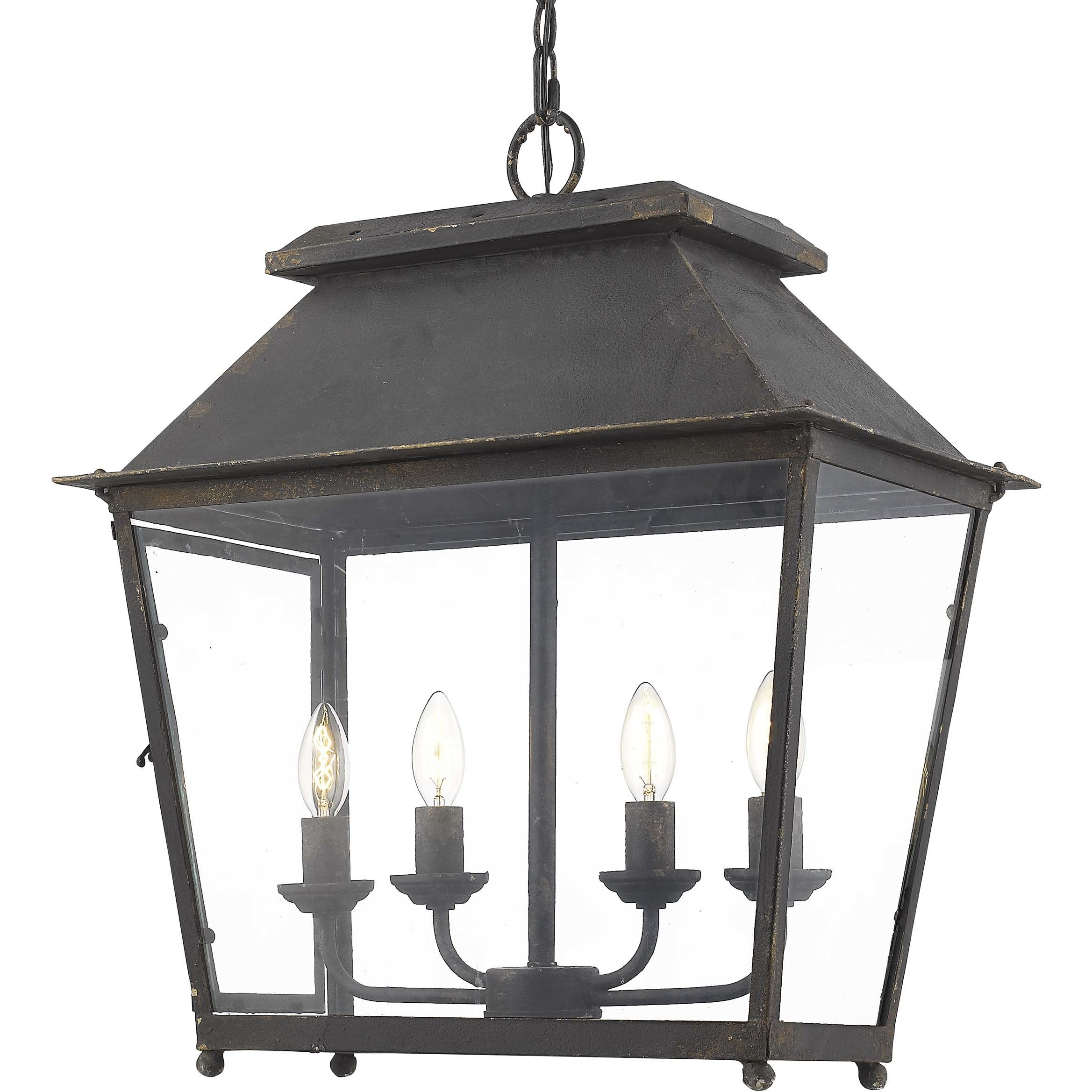 Abingdon 4 Light 21.25 inch Antique Black Iron Pendant Ceiling Light