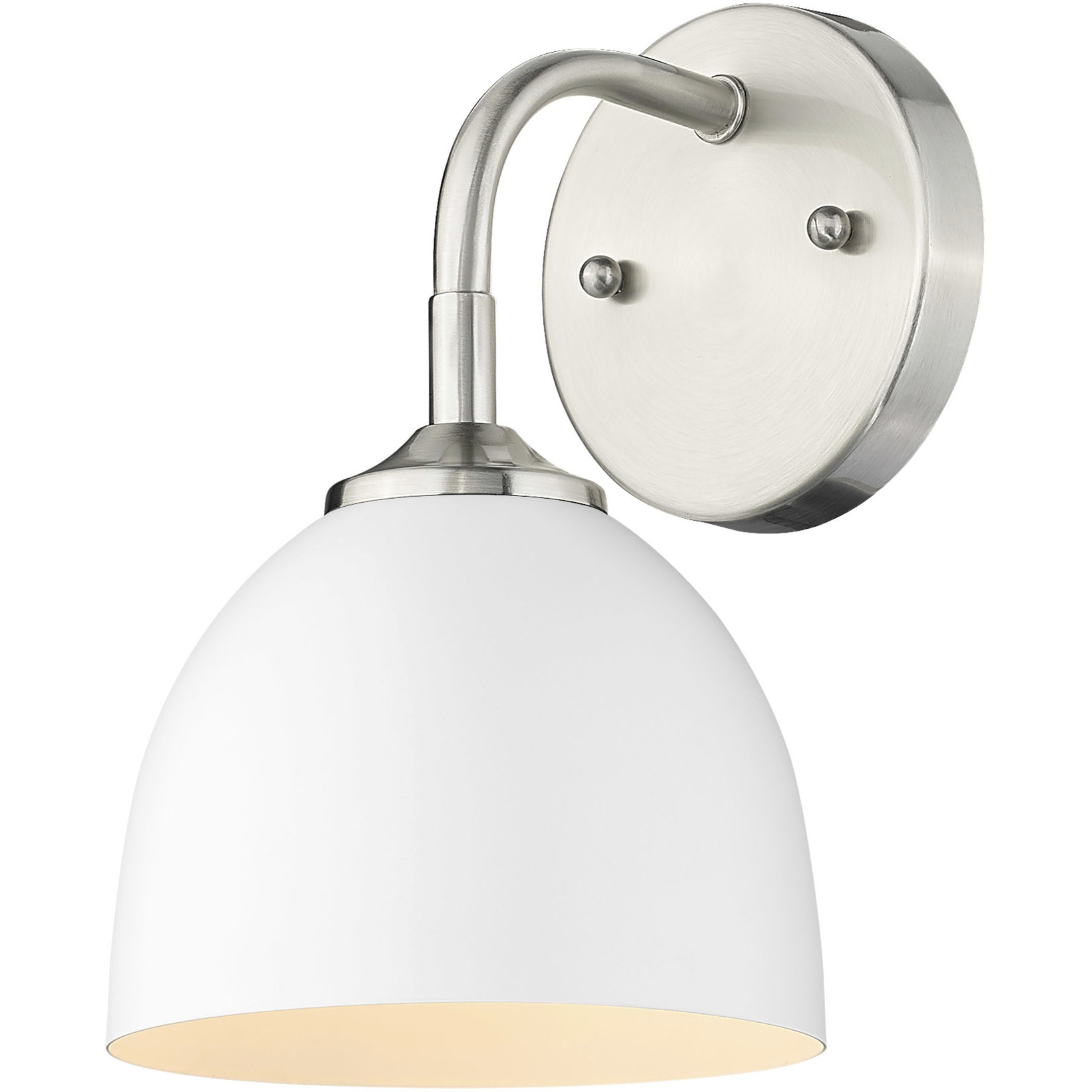 Yep Zoey 1 Light 6.38 inch Pewter Wall Sconce Wall Light in Matte White