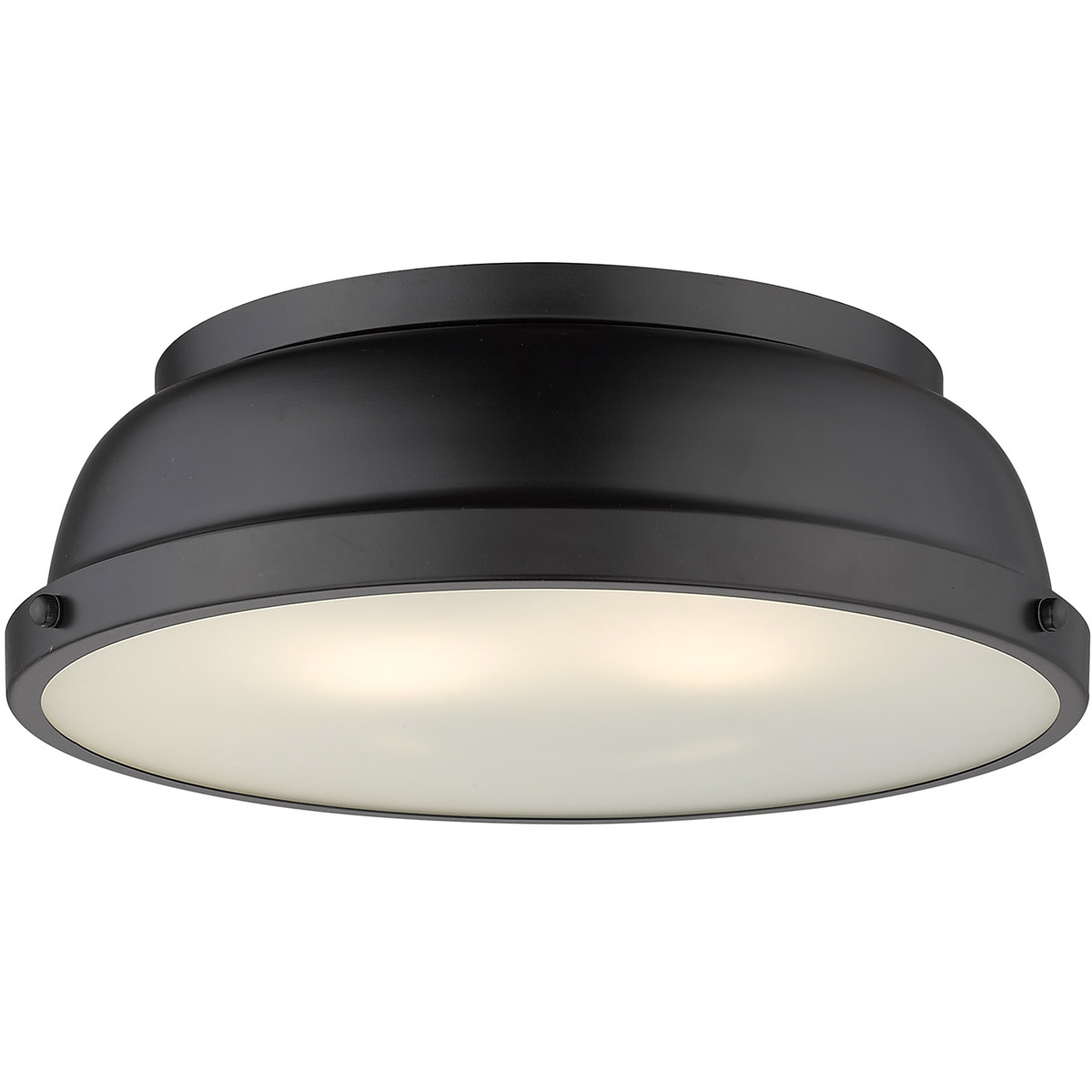 Golden Lighting 3602-14 BLK-BLK Duncan 2 Light 14 inch Matte