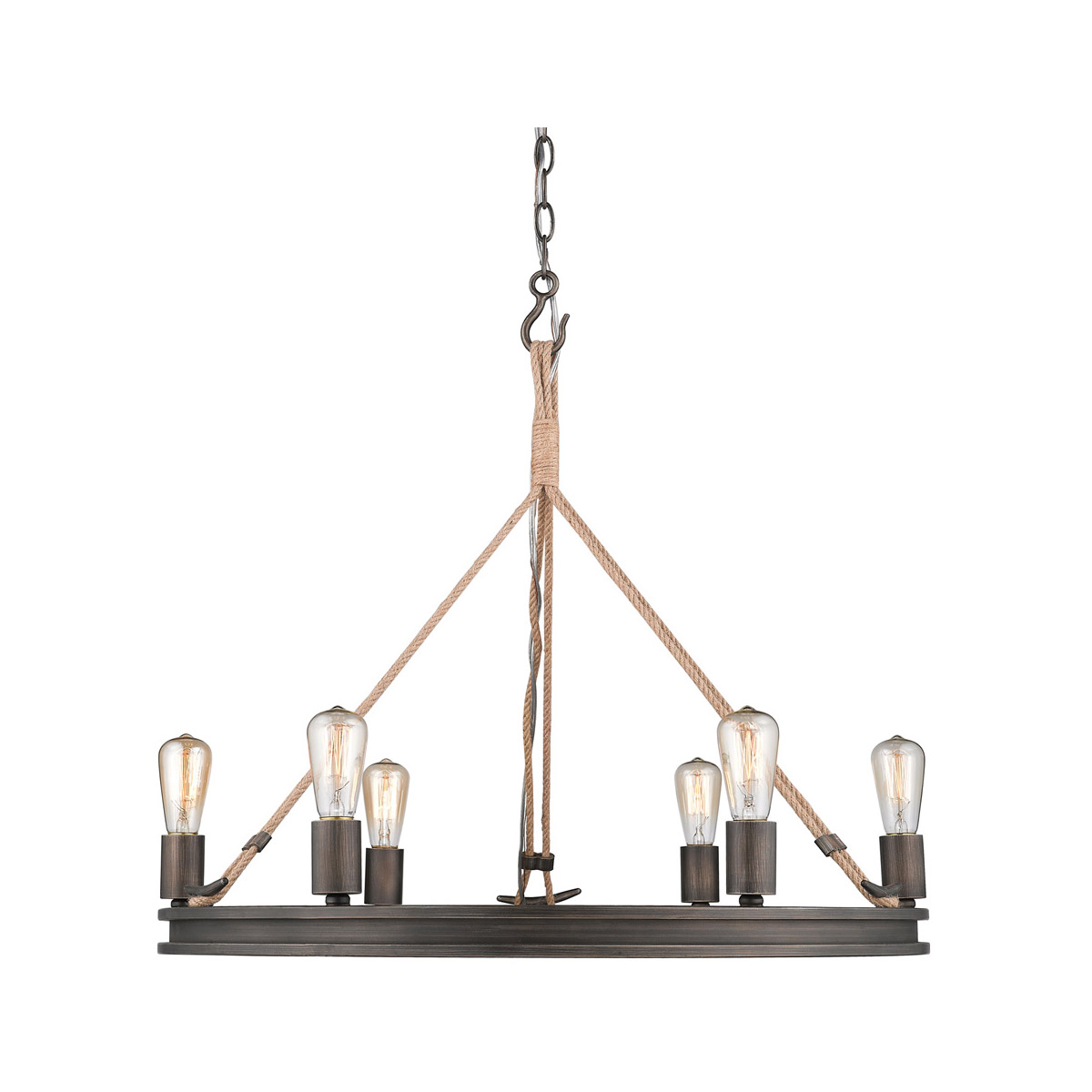 Chatham 6 Light 26.5 inch Gunmetal Bronze Chandelier Ceiling Light