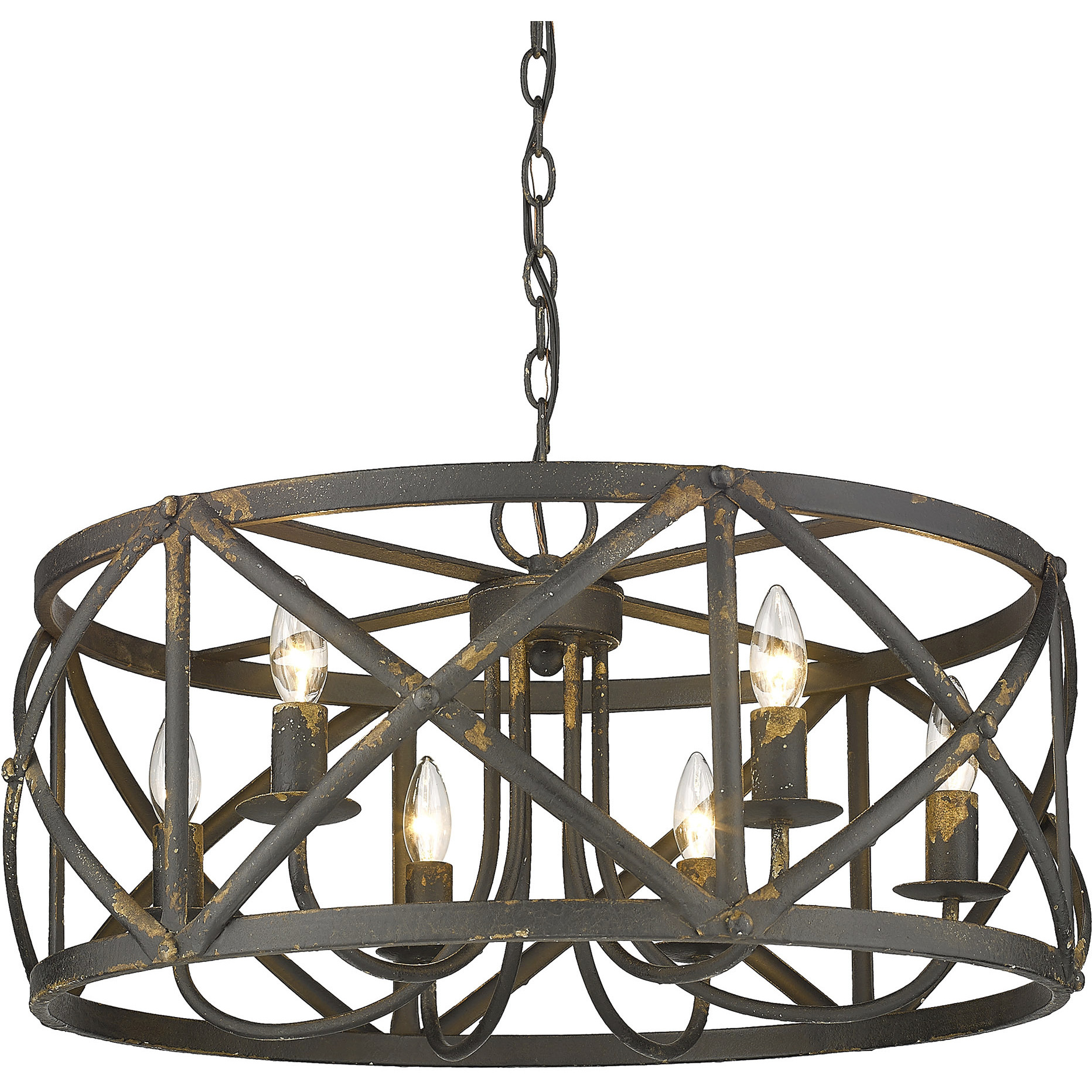 Alcott 26.13 inch 60.00 watt Antique Black Iron Chandelier Ceiling Light