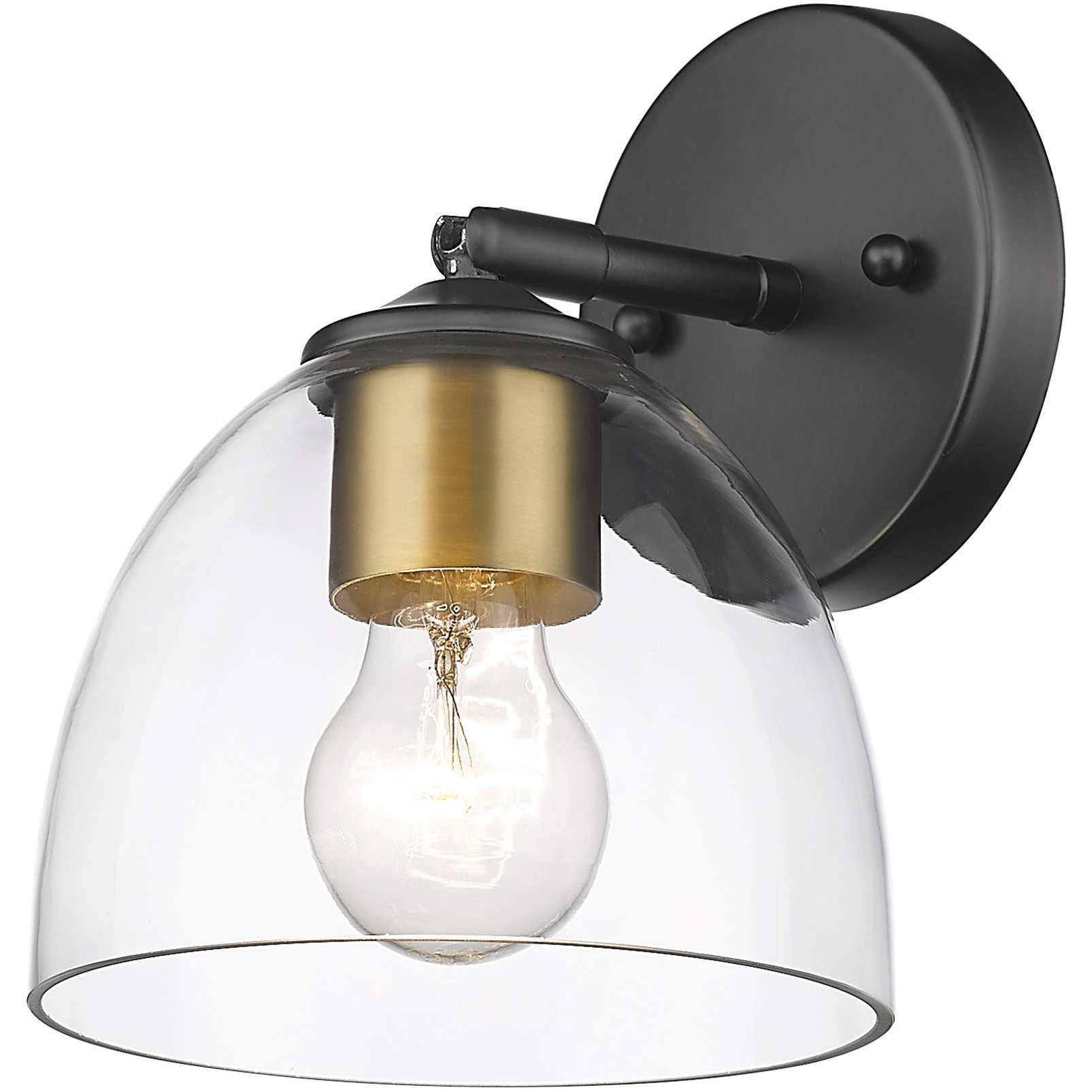 Roxie 1 Light 6.25 inch Matte Black/Brushed Champagne Brass Wall Sconce Wall Light
