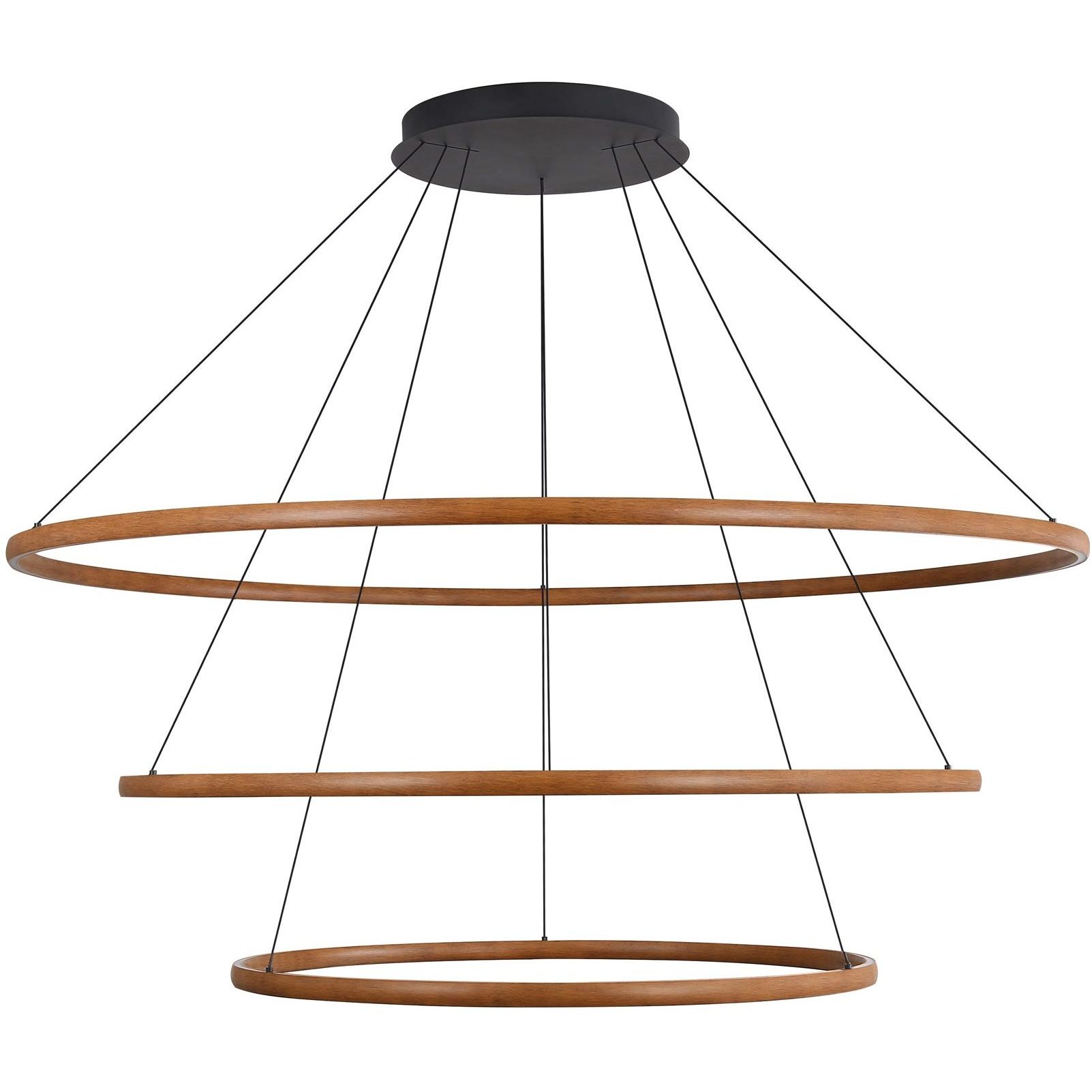 Veritas 59 inch 80.00 watt Walnut Chandelier Ceiling Light, 3 Tier