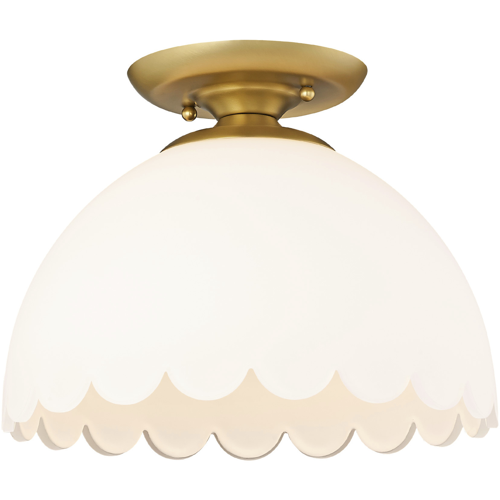 Dorinda 1 Light 12.25 inch Brushed Champagne Brass Semi-Flush Mount Ceiling Light