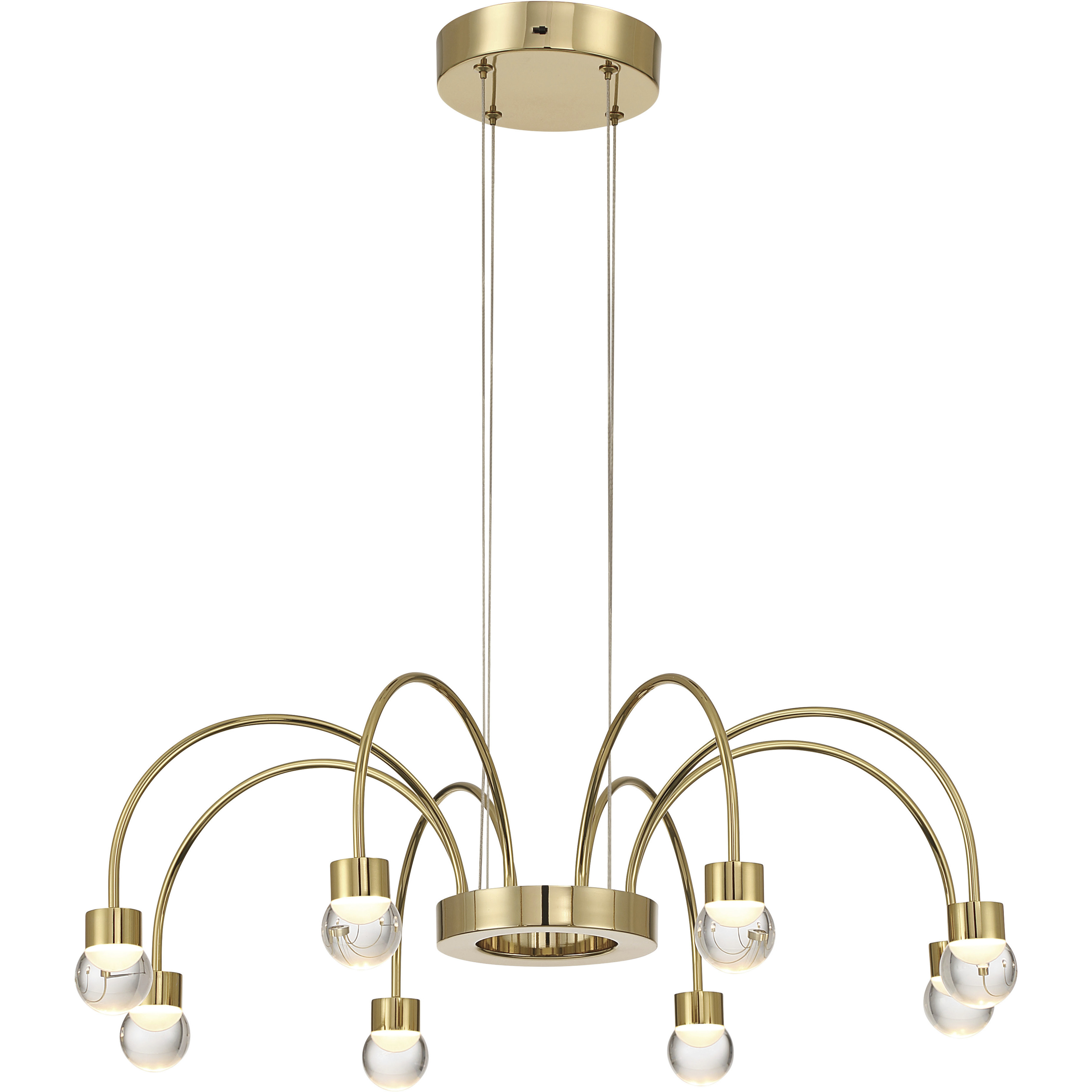 Yep Vario 8 Light 25.25 inch Titanium Gold Chandelier Ceiling Light