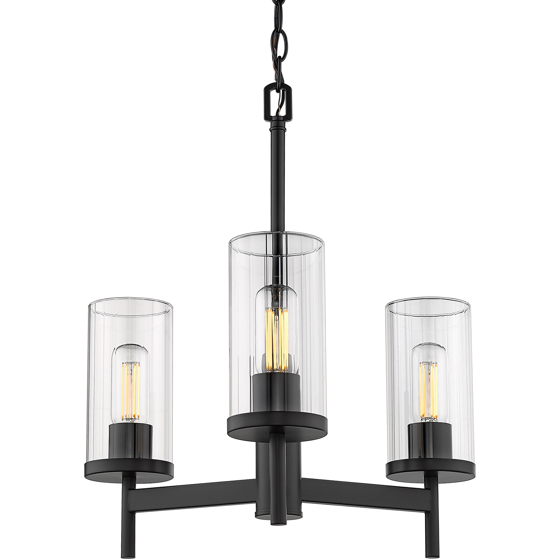 Winslett 3 Light 19.5 inch Matte Black Chandelier Ceiling Light, Mini