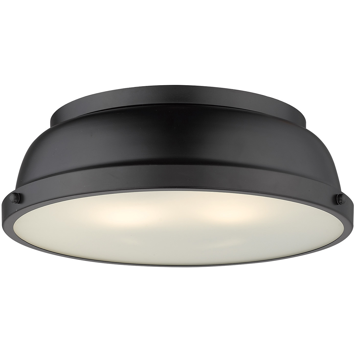 Yep Duncan 2 Light 14 inch Matte Black Flush Mount Ceiling Light, Damp