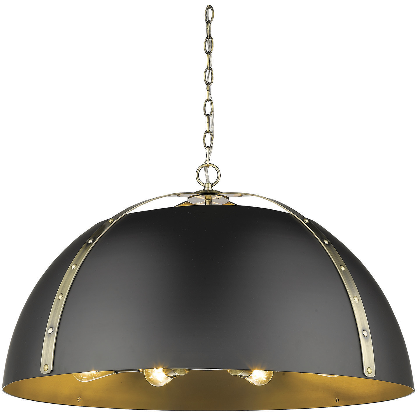 Aldrich 8 Light 30 inch Aged Brass Pendant Ceiling Light in Matte Black