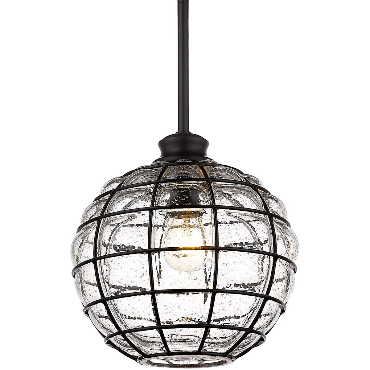 Powell 1 Light 9.88 inch Matte Black Mini Pendant Ceiling Light, Small