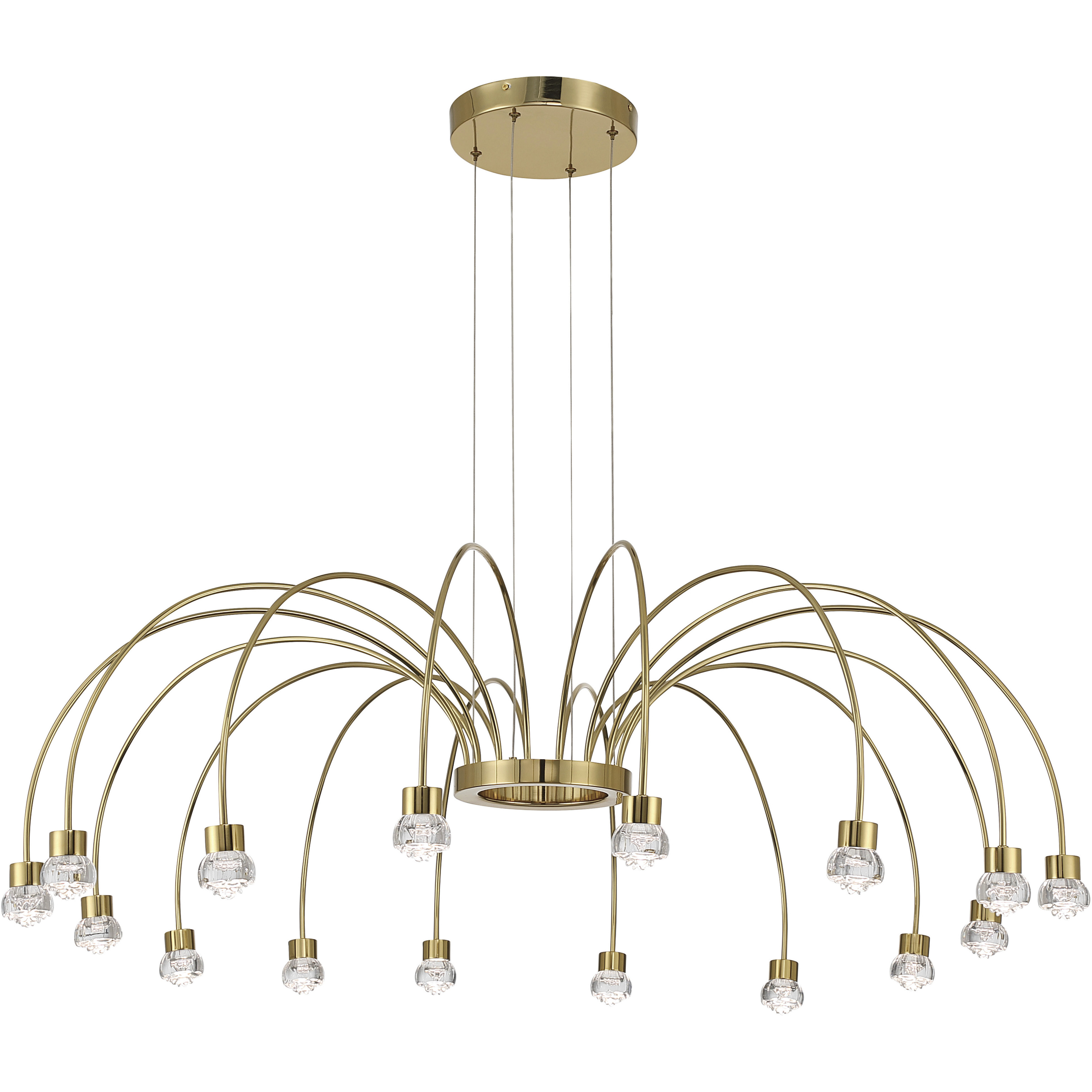 Yep Vario 16 Light 47 inch Titanium Gold Chandelier Ceiling Light