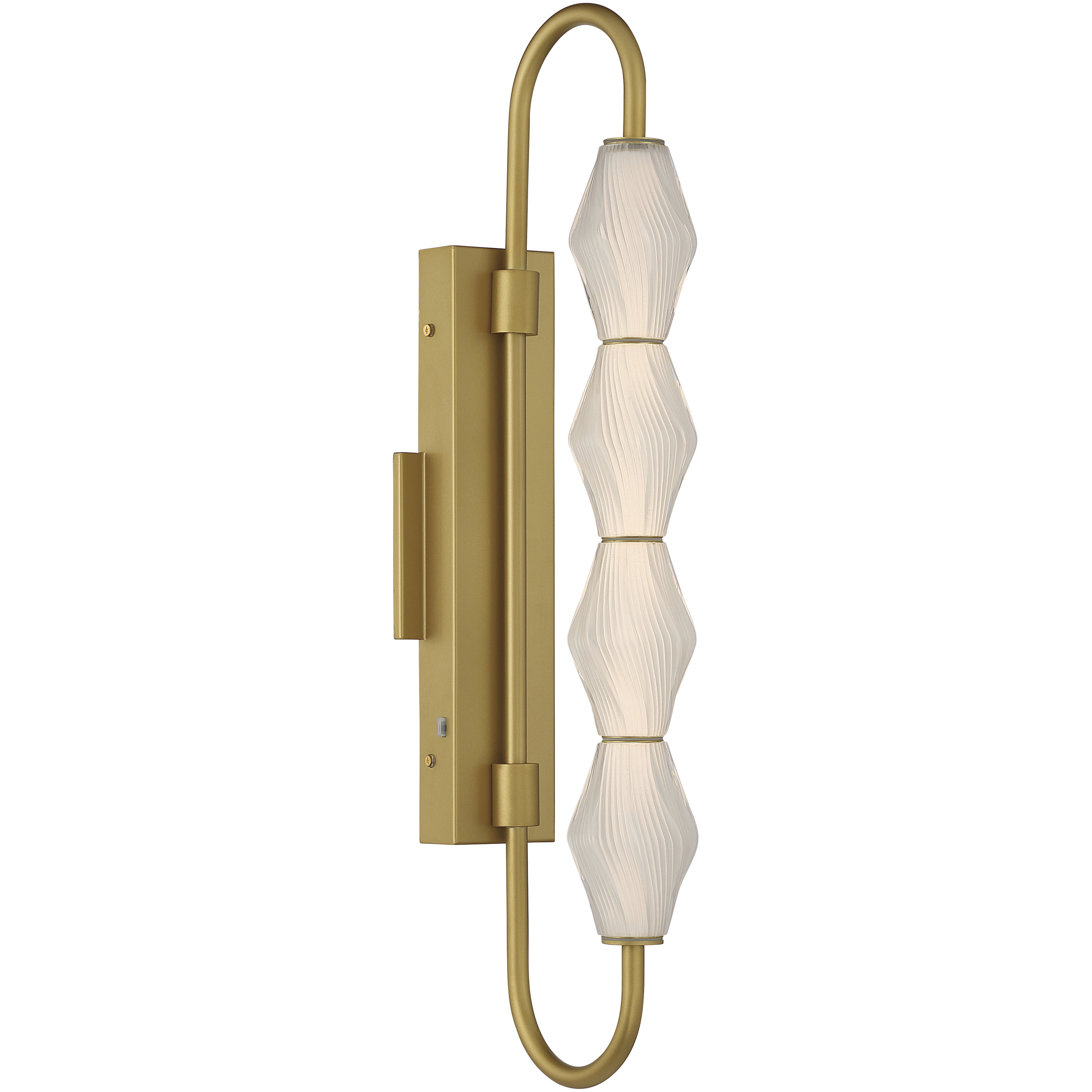 Geode 4 Light 27 inch Satin Brushed Gold Outdoor Wall Light