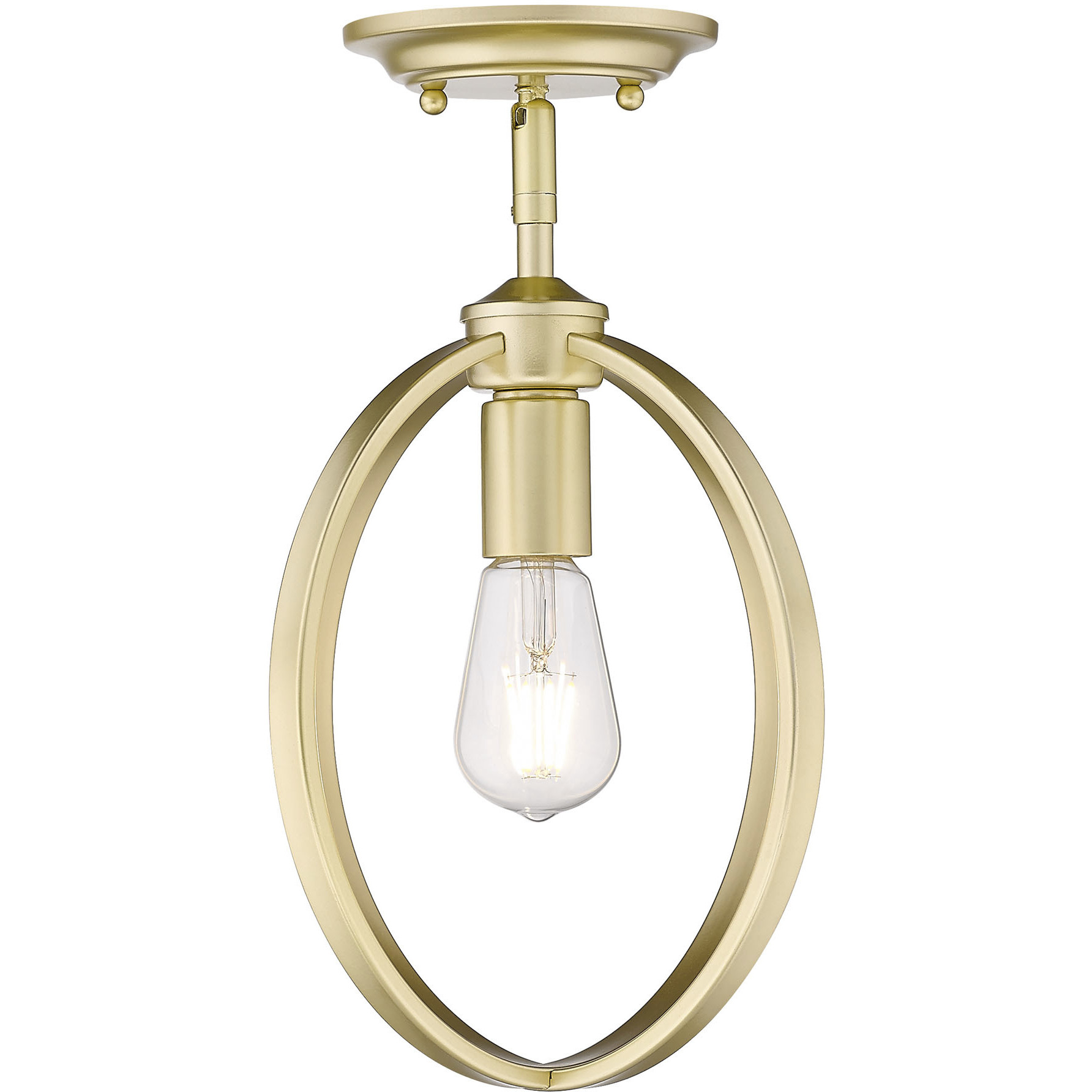 Colson 1 Light 9.88 inch Olympic Gold Semi-Flush Mount Ceiling Light in No Shade