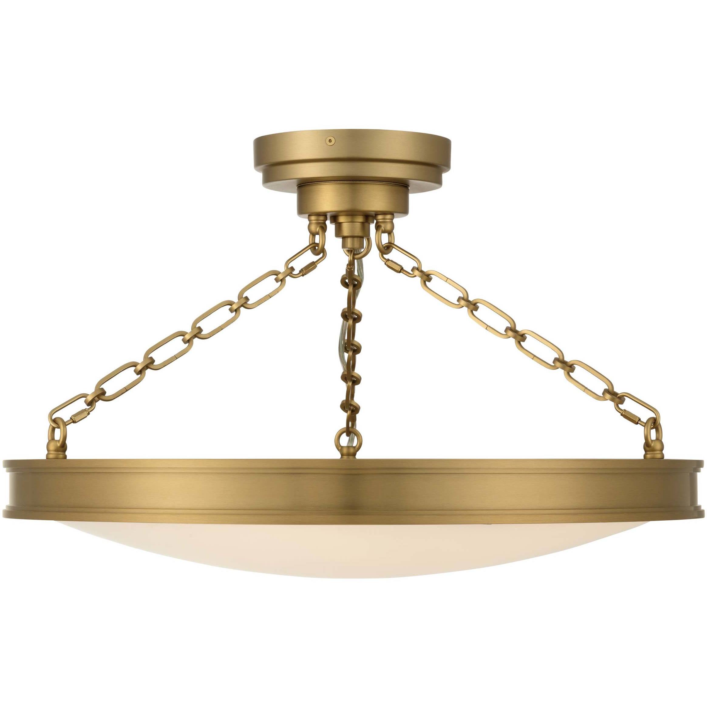 Cameron 1 Light 24 inch Brushed Champagne Brass Semi-Flush Mount Ceiling Light